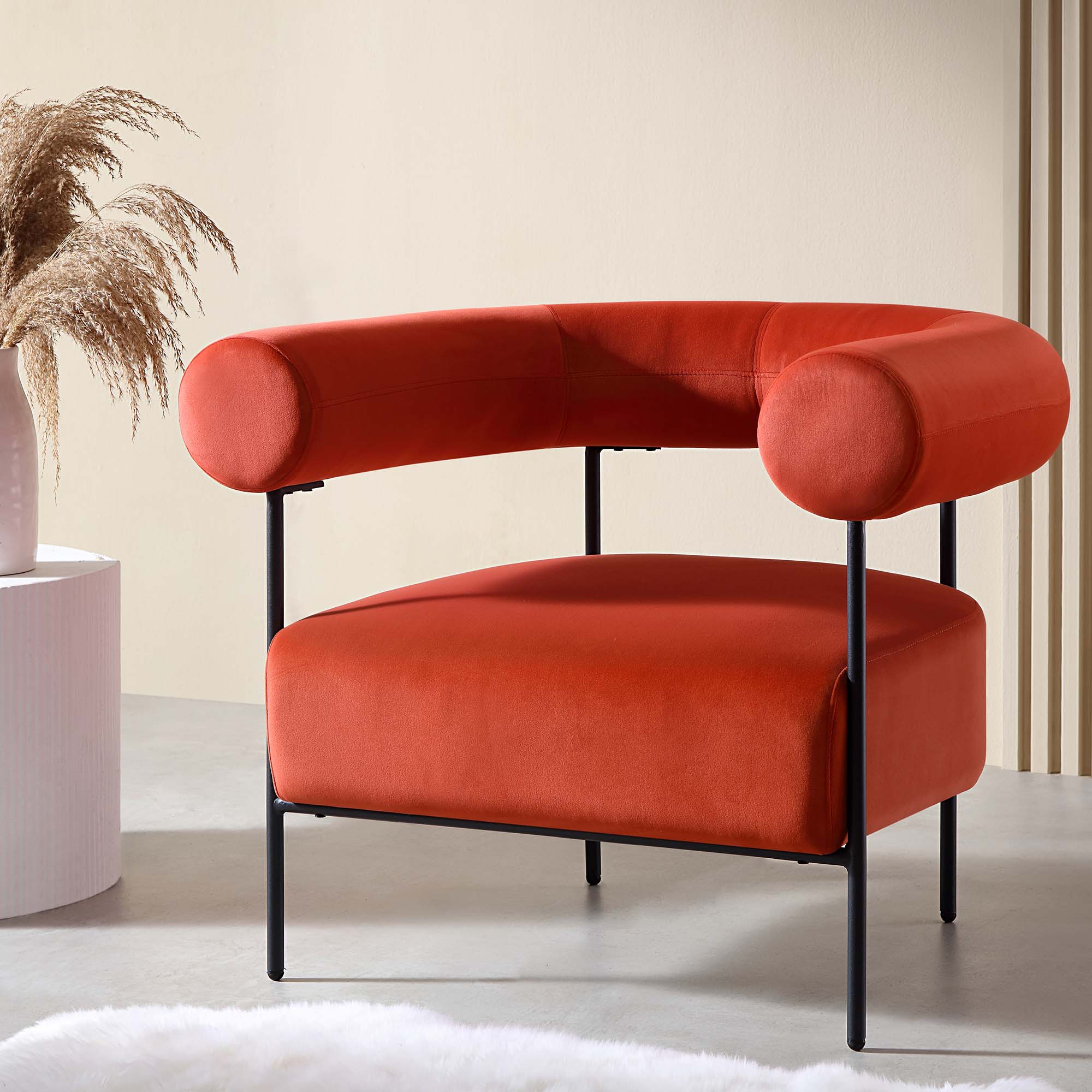 fulbourn rust ochre velvet armchair fulbourn rust ochre velvet armchair
