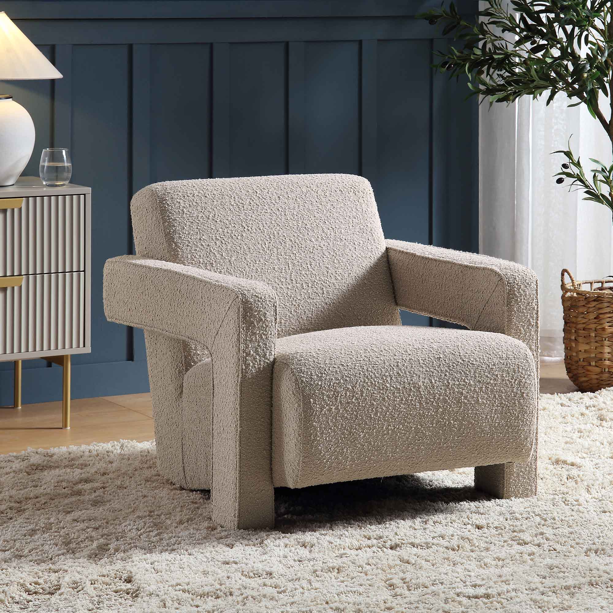brompton sculptural armchair, taupe boucle brompton sculptural armchair, taupe boucle