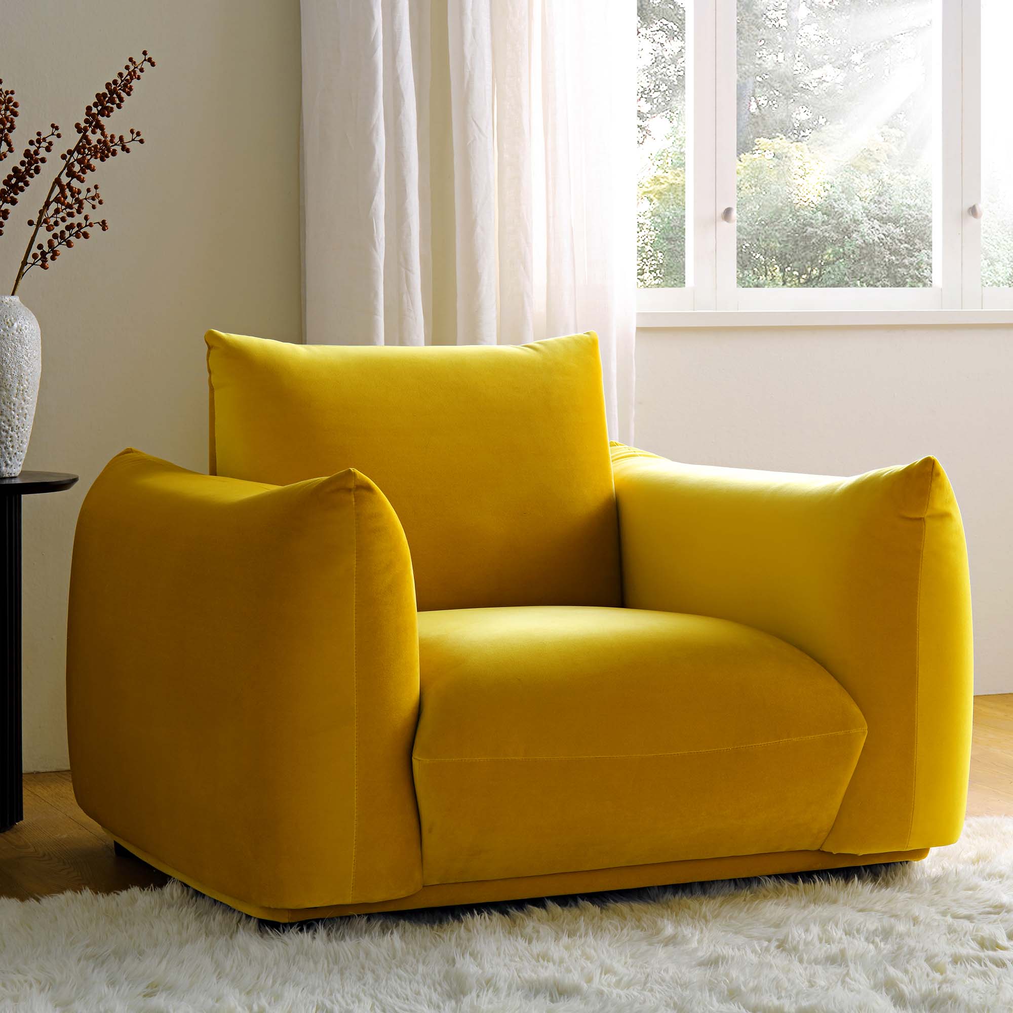 gianni armchair, goldenrod velvet gianni armchair, goldenrod velvet