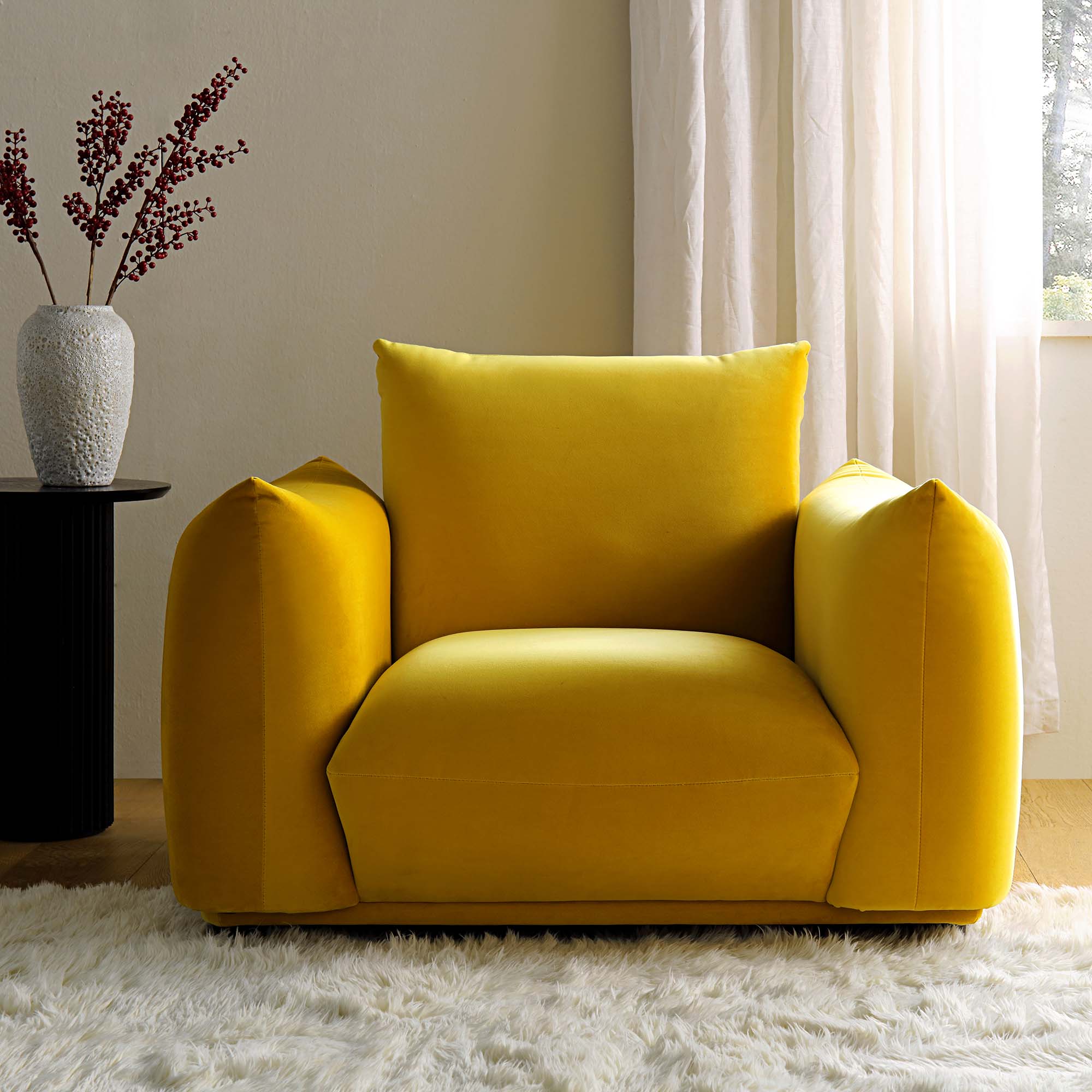 gianni armchair, goldenrod velvet gianni armchair, goldenrod velvet