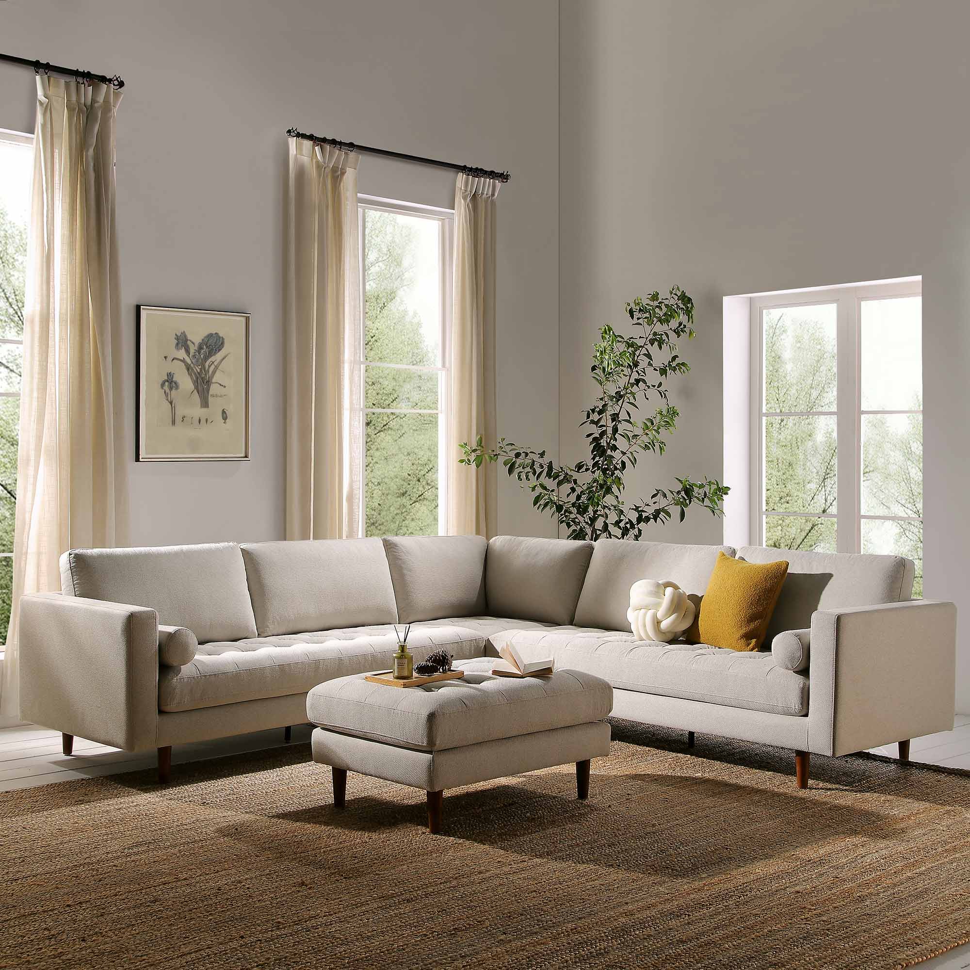 henrietta 5+seater corner sofa, beige woven fabric henrietta 5+seater corner sofa, beige woven fabric