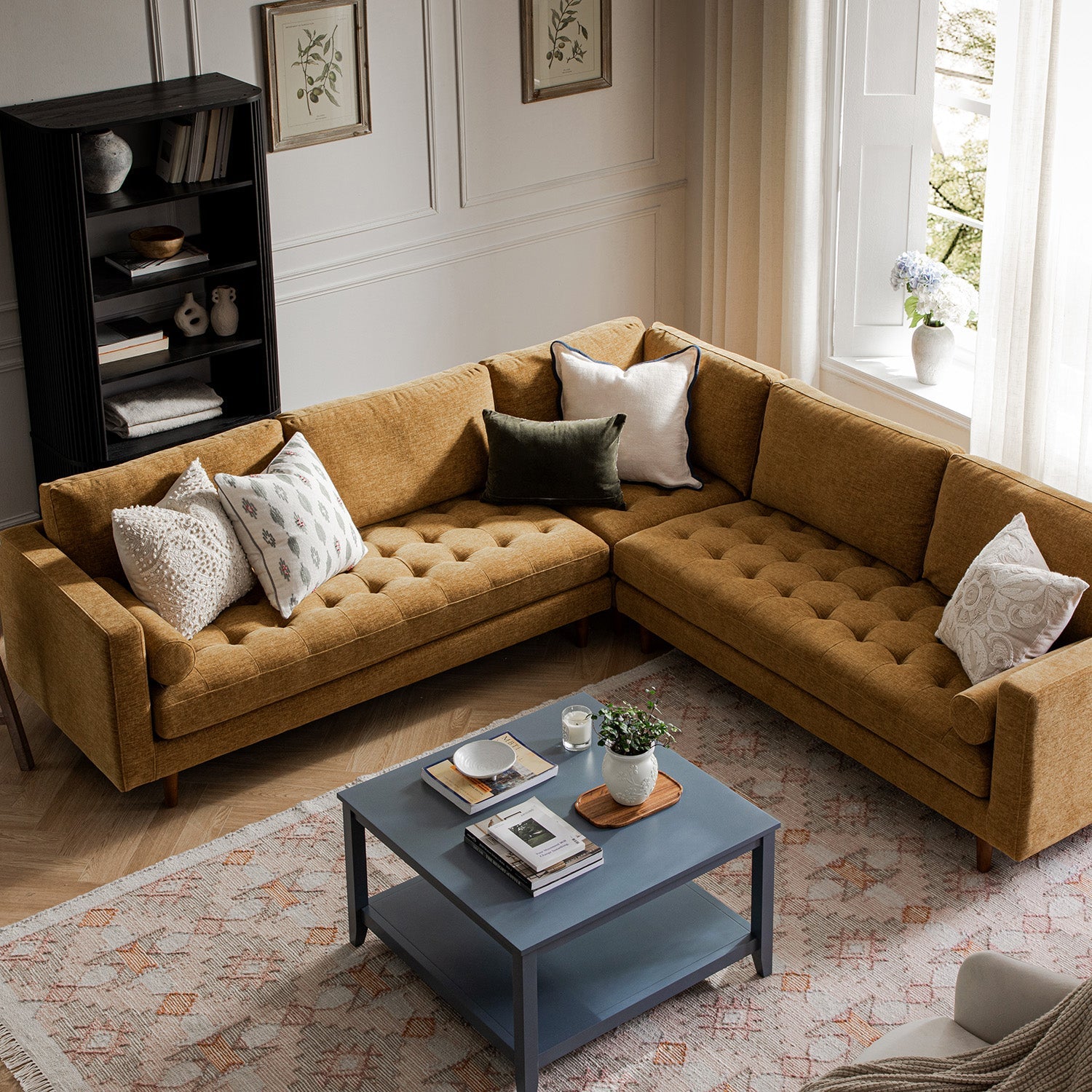 henrietta 5+seater corner sofa, spiced honey chenille henrietta 5+seater corner sofa, spiced honey chenille
