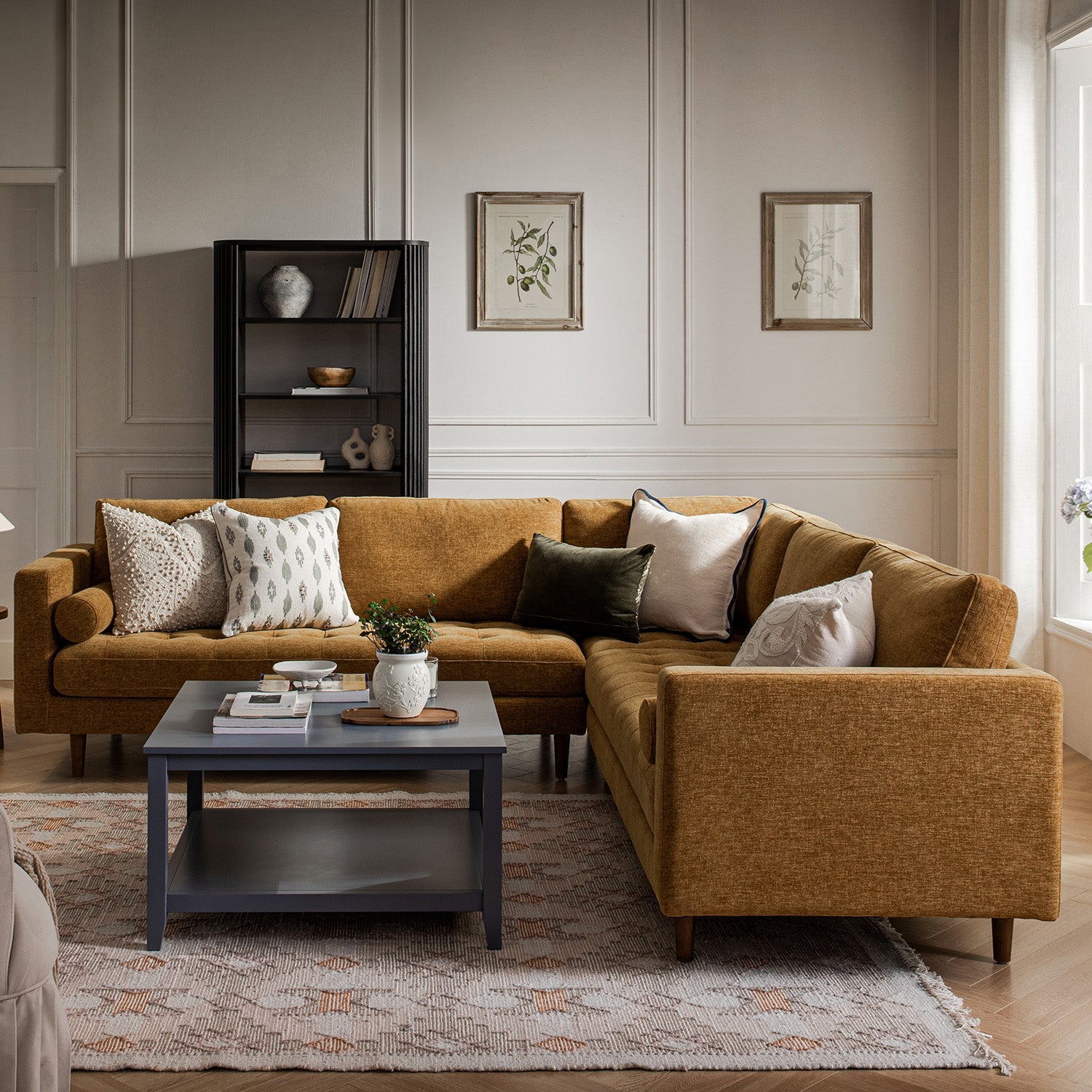 henrietta 5+seater corner sofa, spiced honey chenille henrietta 5+seater corner sofa, spiced honey chenille