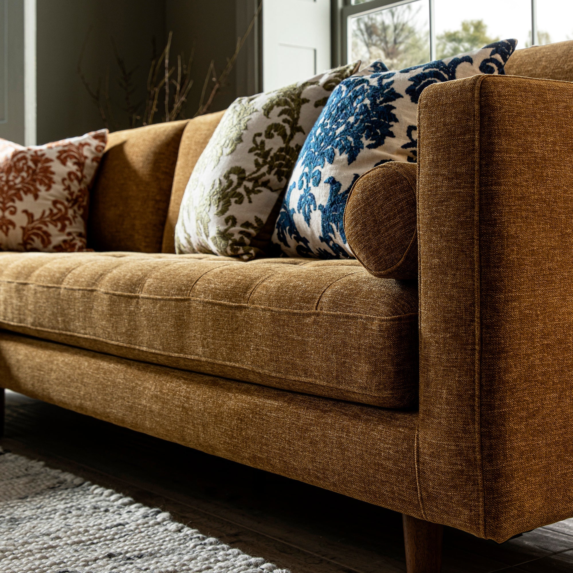 henrietta spiced honey chenille grand 4 seater chaise end sofa, left hand facing henrietta spiced honey chenille grand 4 seater chaise end sofa, left hand facing