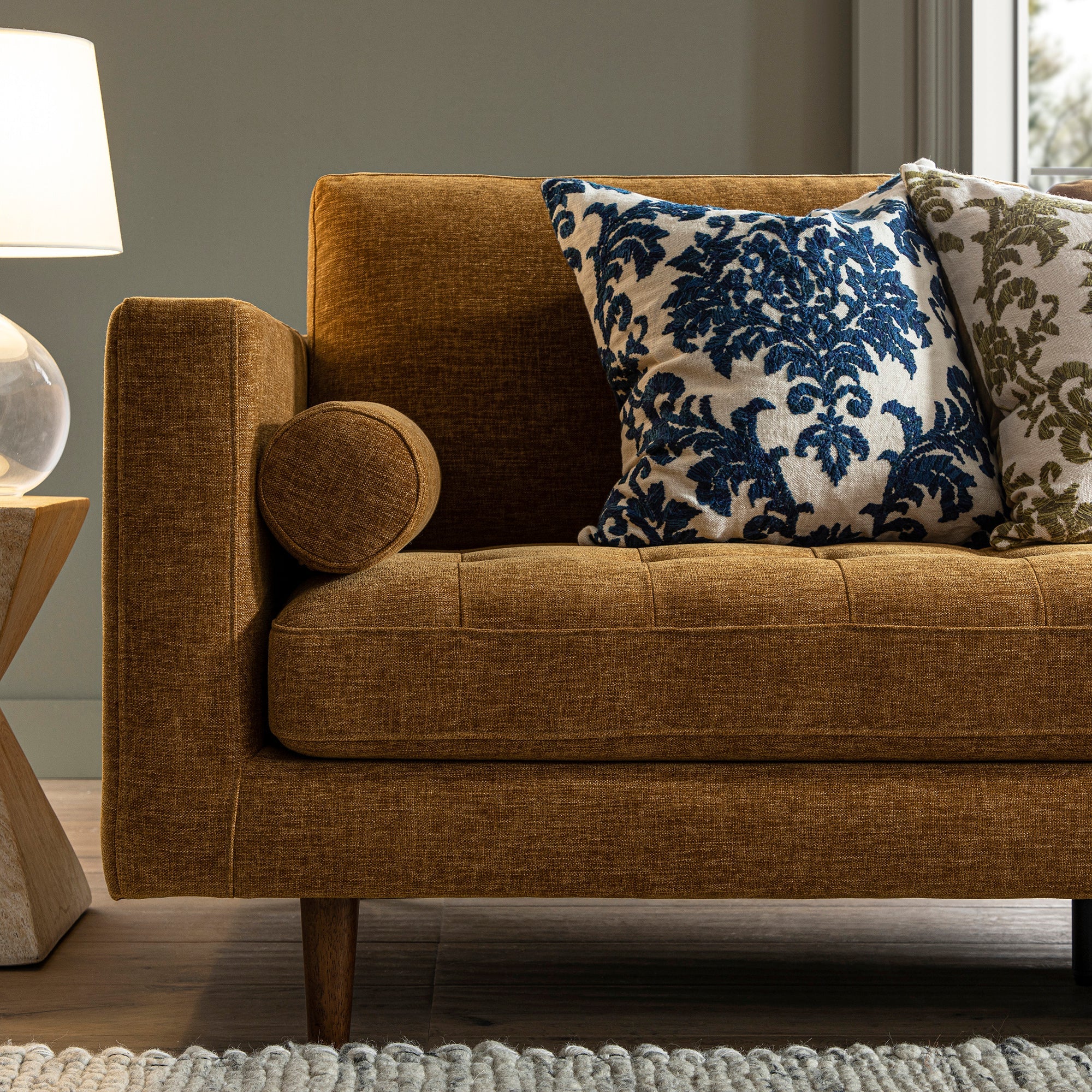 henrietta spiced honey chenille grand 4 seater chaise end sofa, right hand facing henrietta spiced honey chenille grand 4 seater chaise end sofa, right hand facing