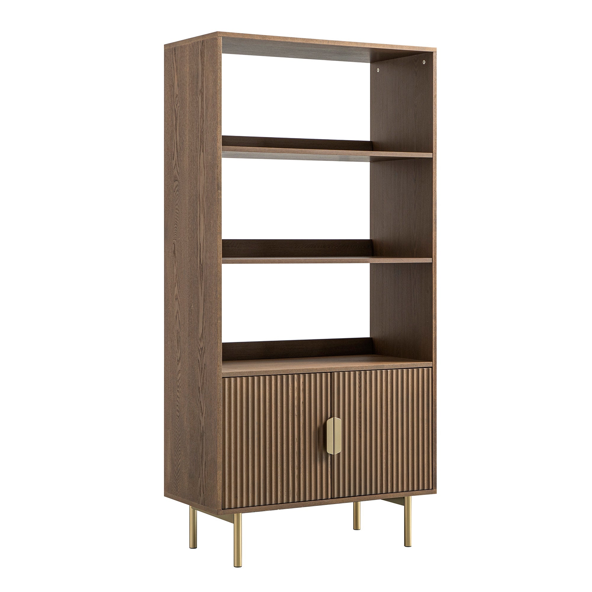 richmond ridged tall bookcase with doors, dark ash richmond ridged tall bookcase with doors, dark ash