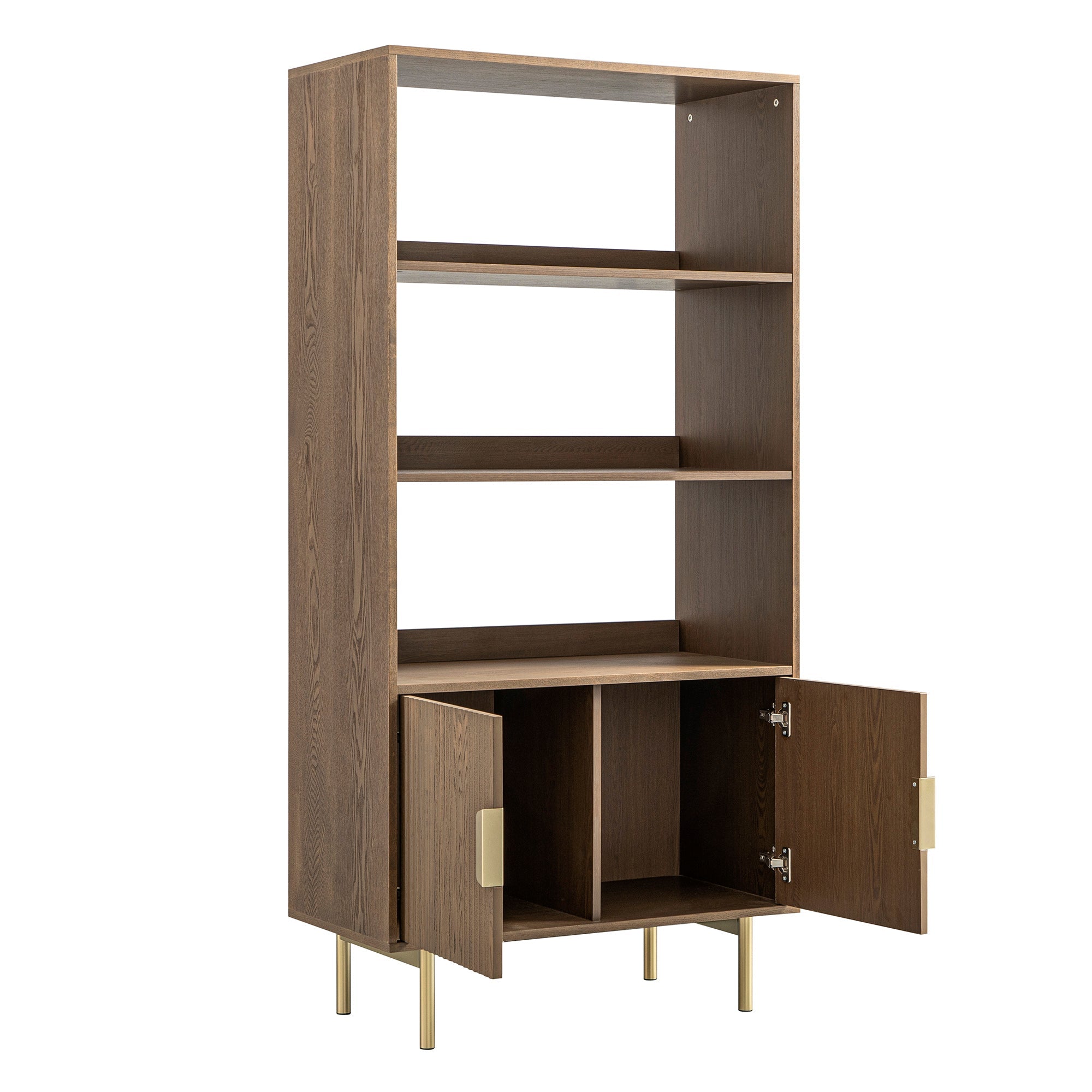 richmond ridged tall bookcase with doors, dark ash richmond ridged tall bookcase with doors, dark ash