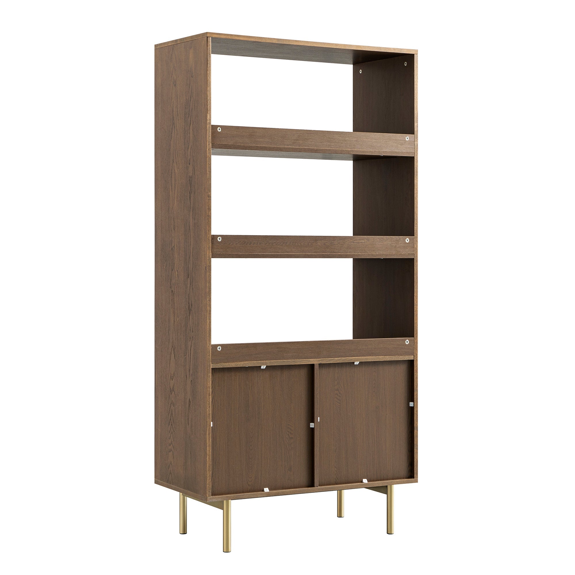 richmond ridged tall bookcase with doors, dark ash richmond ridged tall bookcase with doors, dark ash