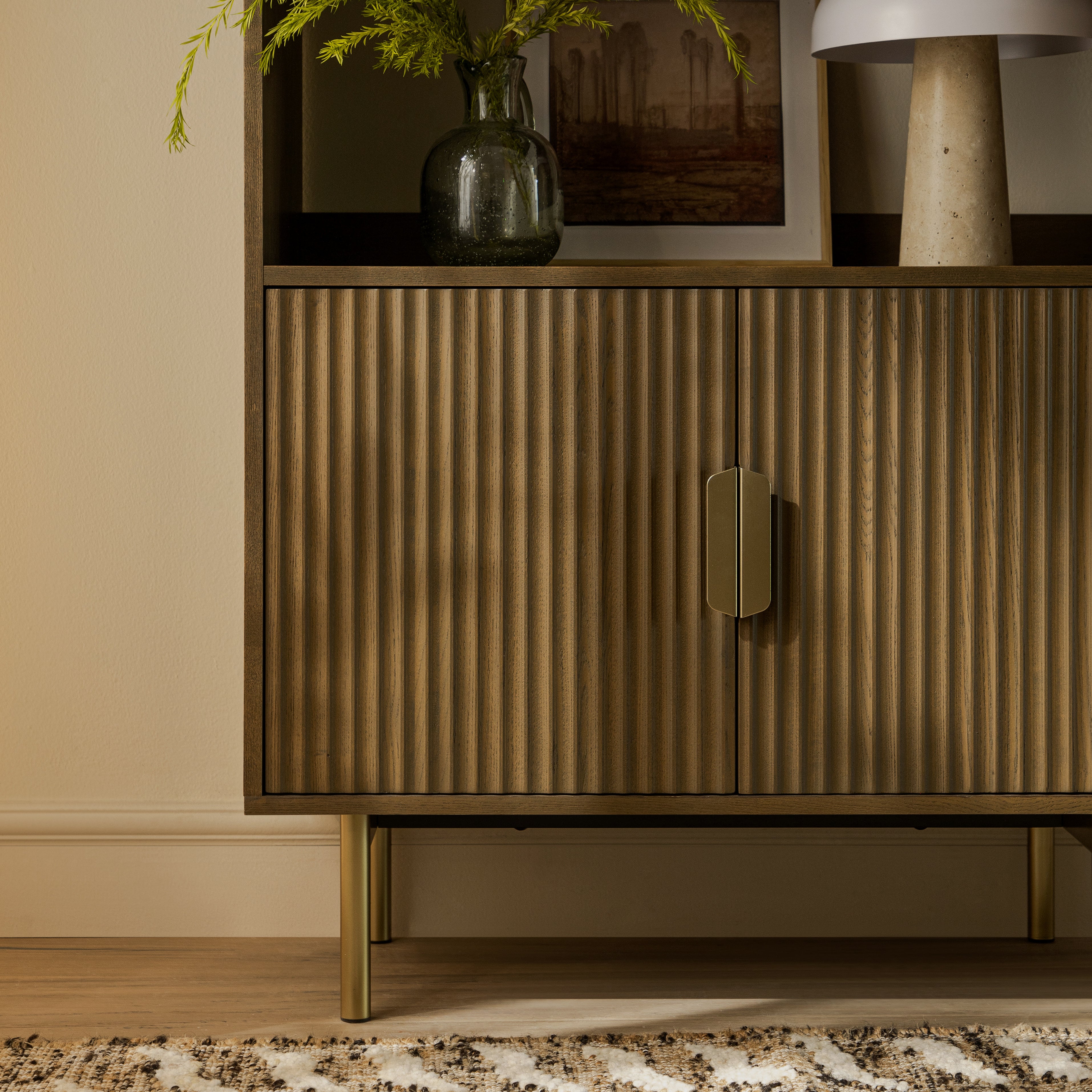 richmond ridged tall bookcase with doors, dark ash richmond ridged tall bookcase with doors, dark ash