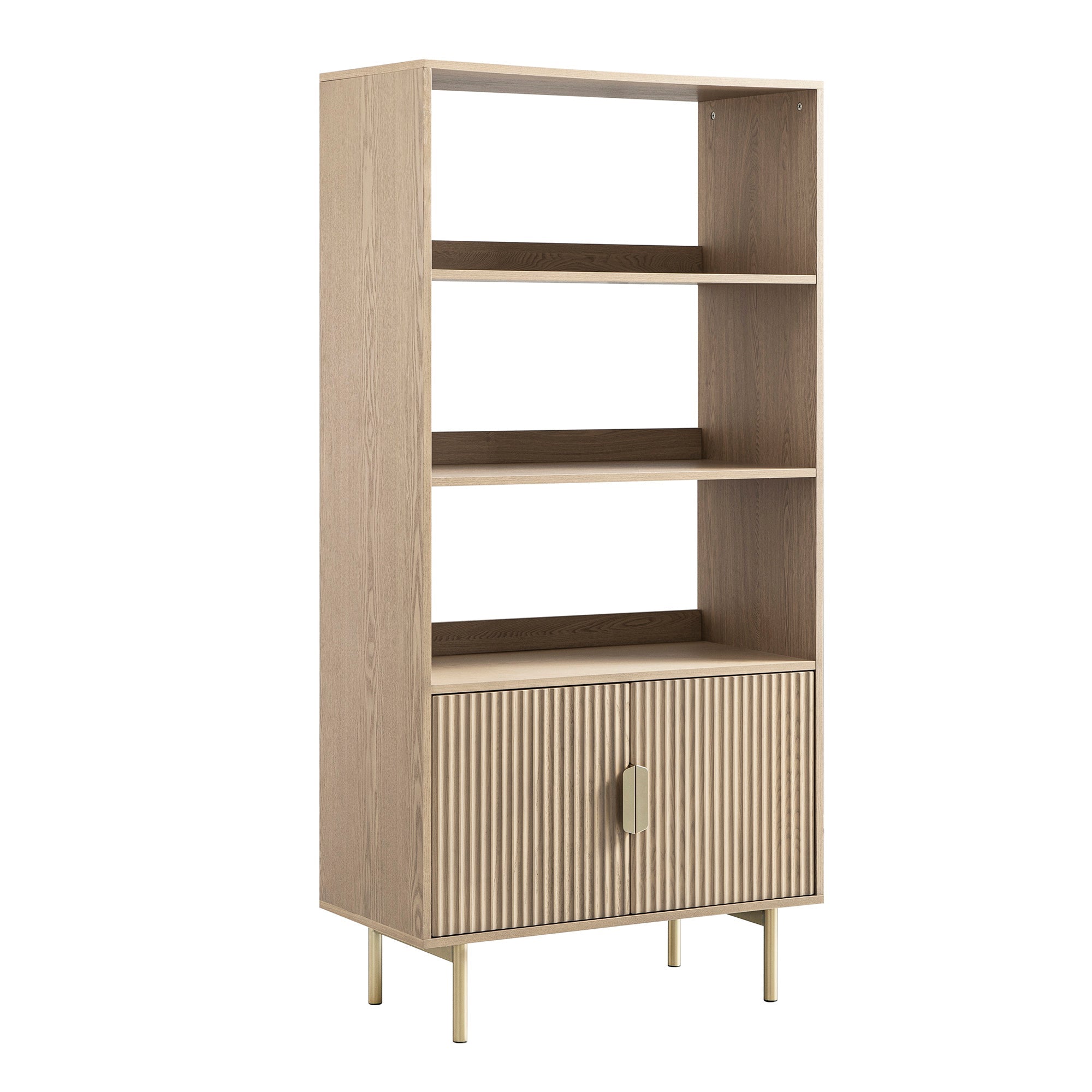 richmond ridged tall bookcase with doors, light ash richmond ridged tall bookcase with doors, light ash