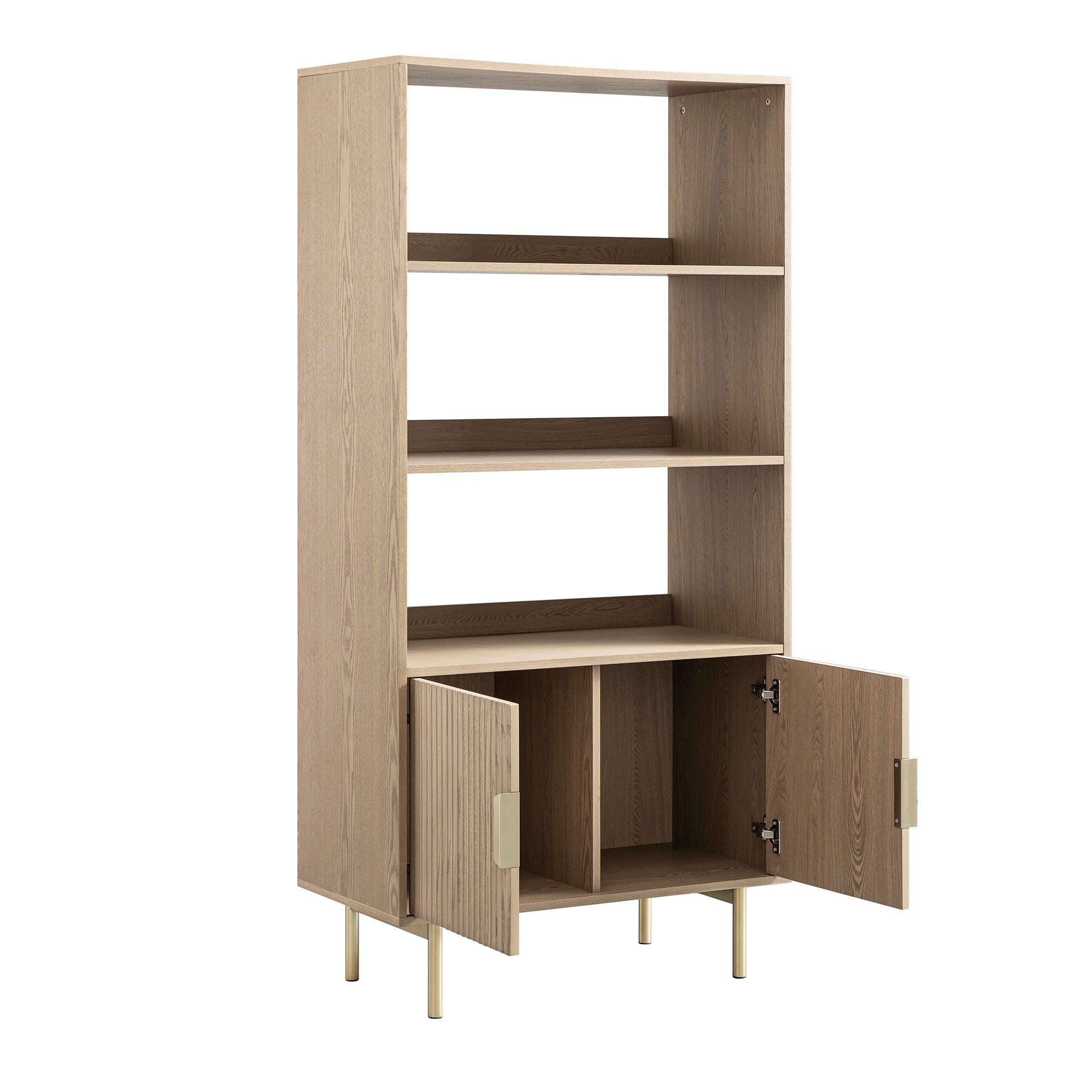 richmond ridged tall bookcase with doors, light ash richmond ridged tall bookcase with doors, light ash