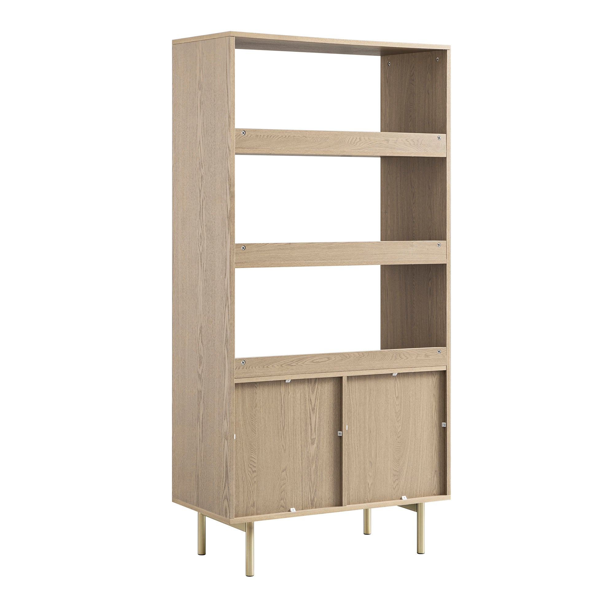 richmond ridged tall bookcase with doors, light ash richmond ridged tall bookcase with doors, light ash