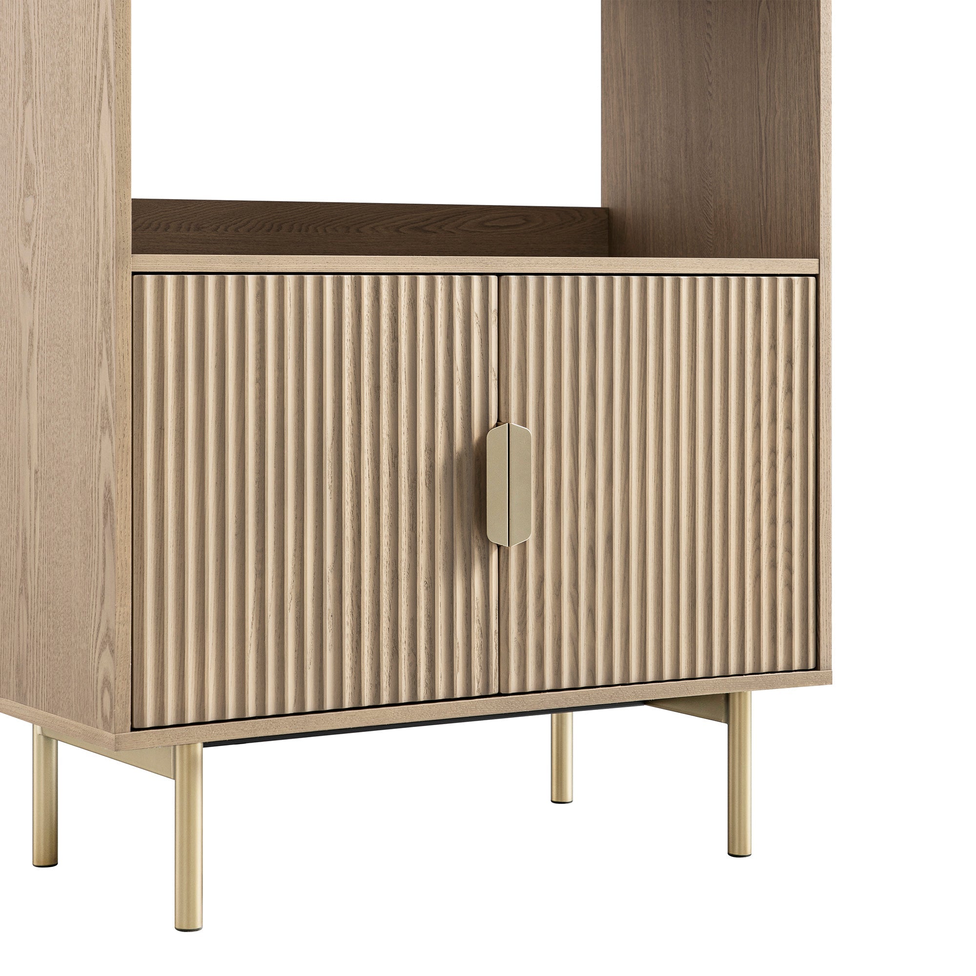 richmond ridged tall bookcase with doors, light ash richmond ridged tall bookcase with doors, light ash