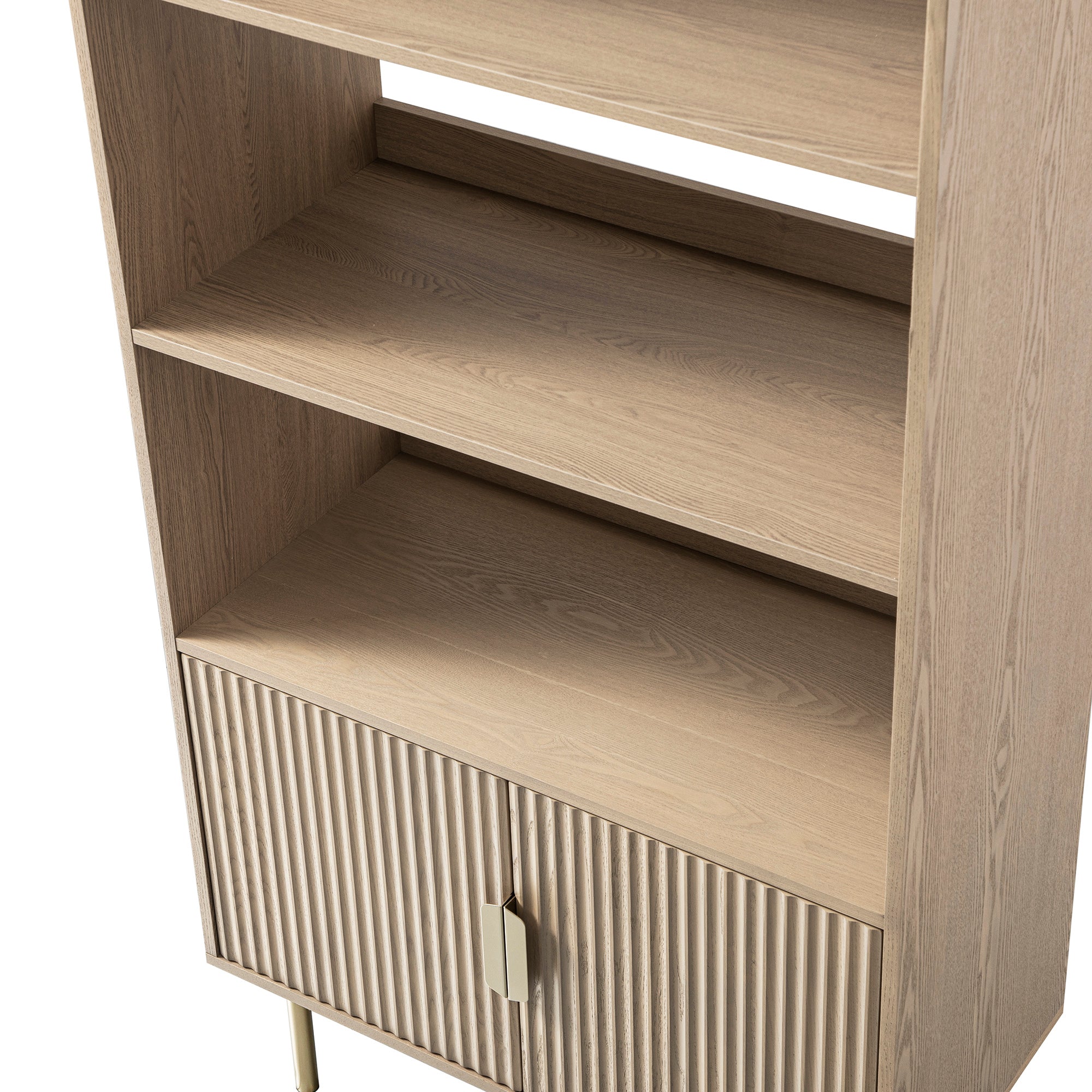 richmond ridged tall bookcase with doors, light ash richmond ridged tall bookcase with doors, light ash