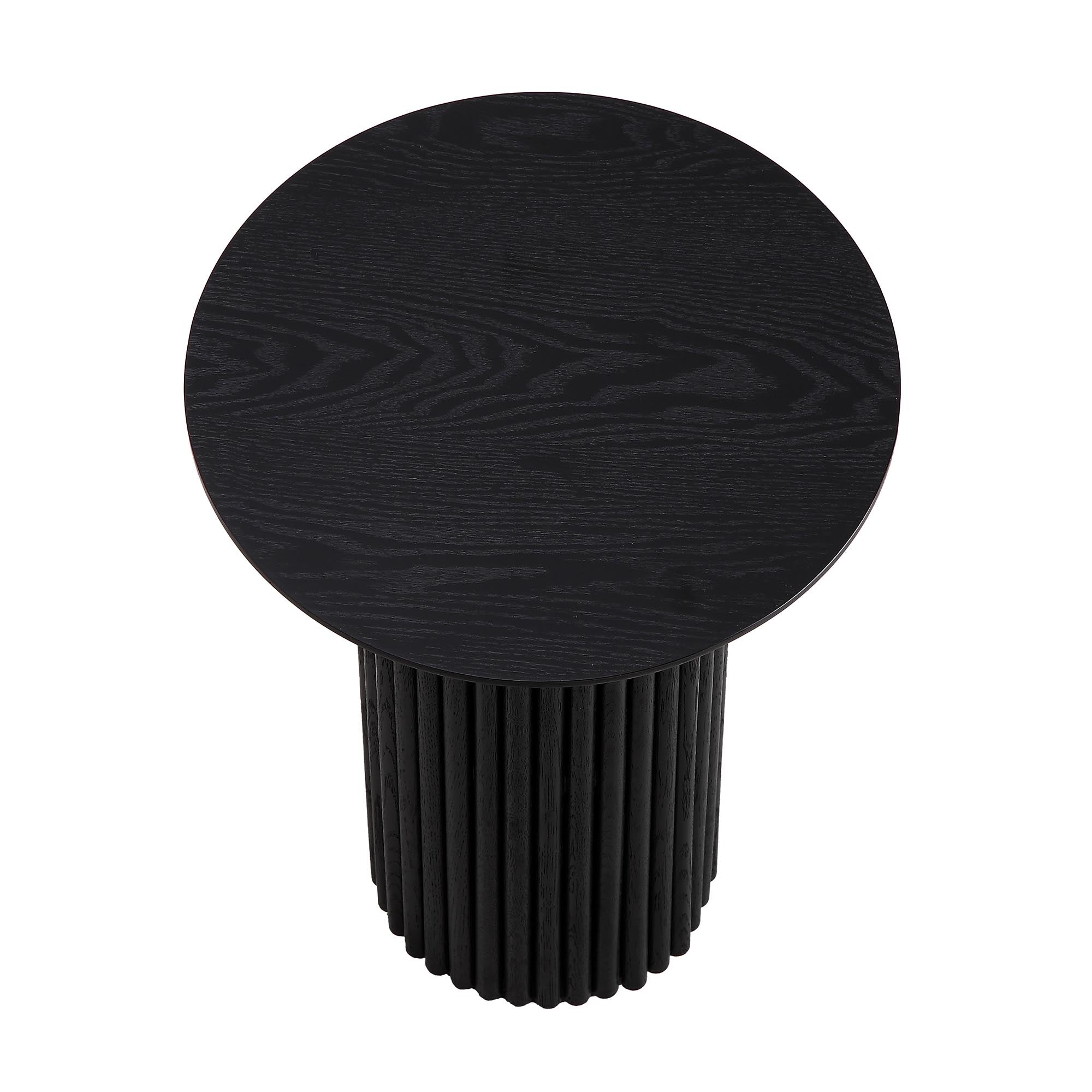 maru oak round side table, black maru oak round side table, black