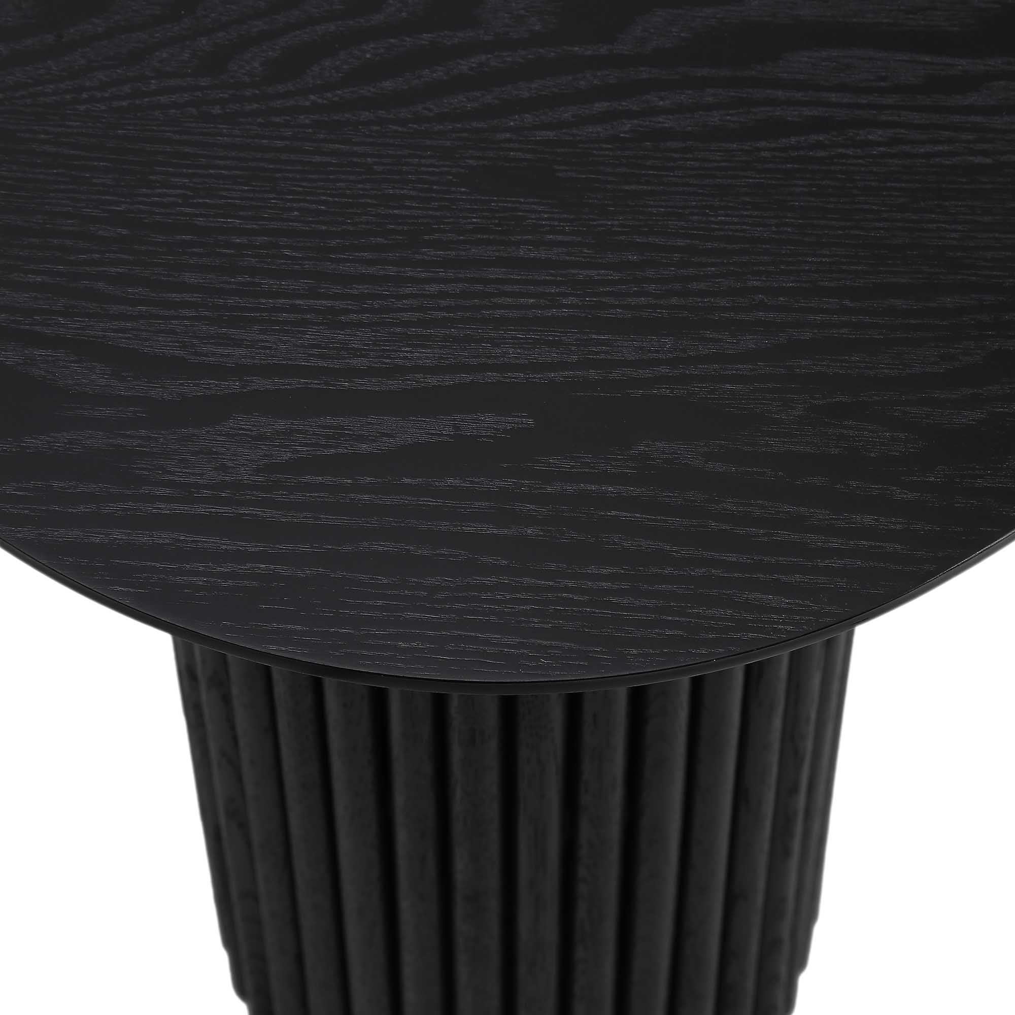 maru oak round side table, black maru oak round side table, black