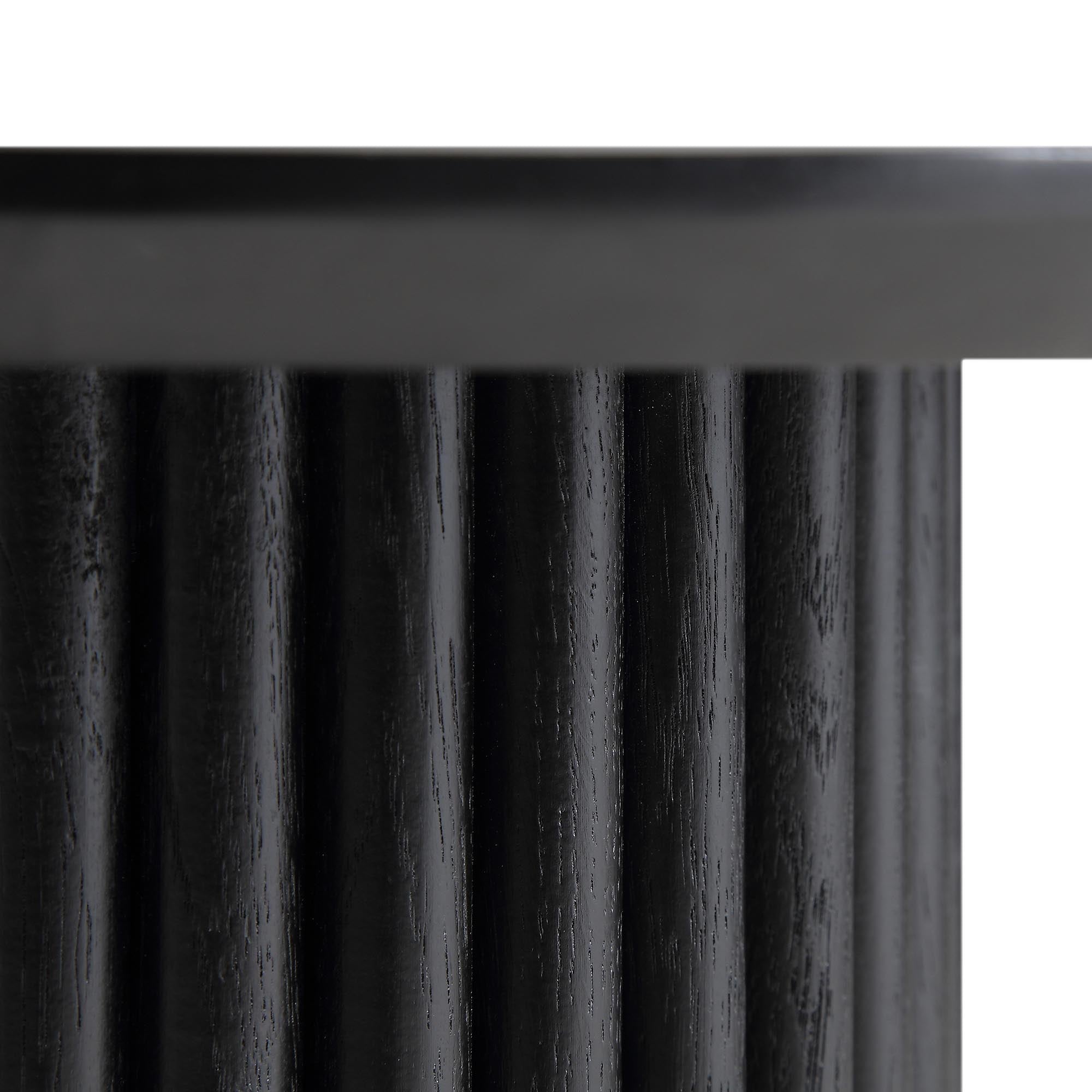 maru oak round side table, black maru oak round side table, black