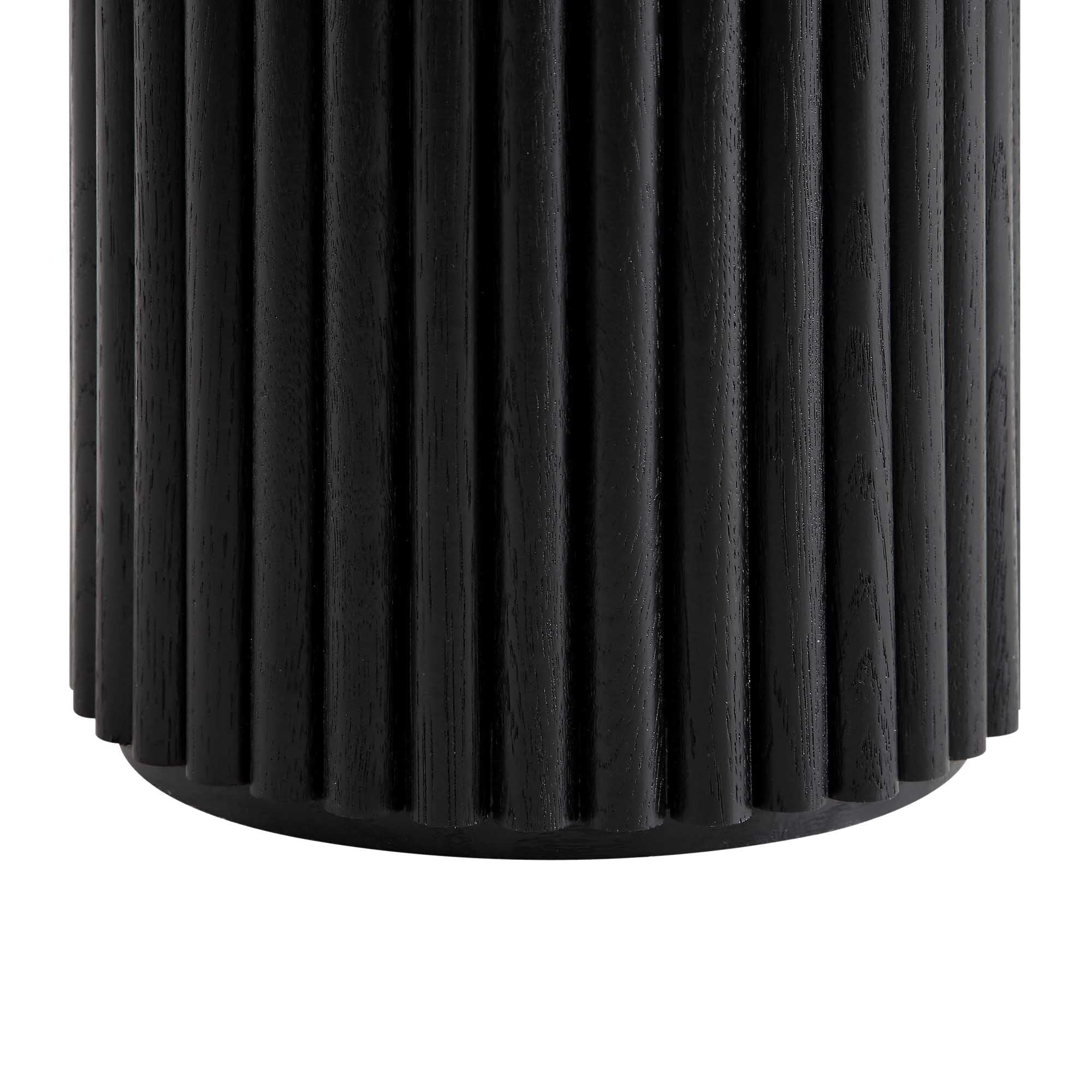 maru oak round side table, black maru oak round side table, black