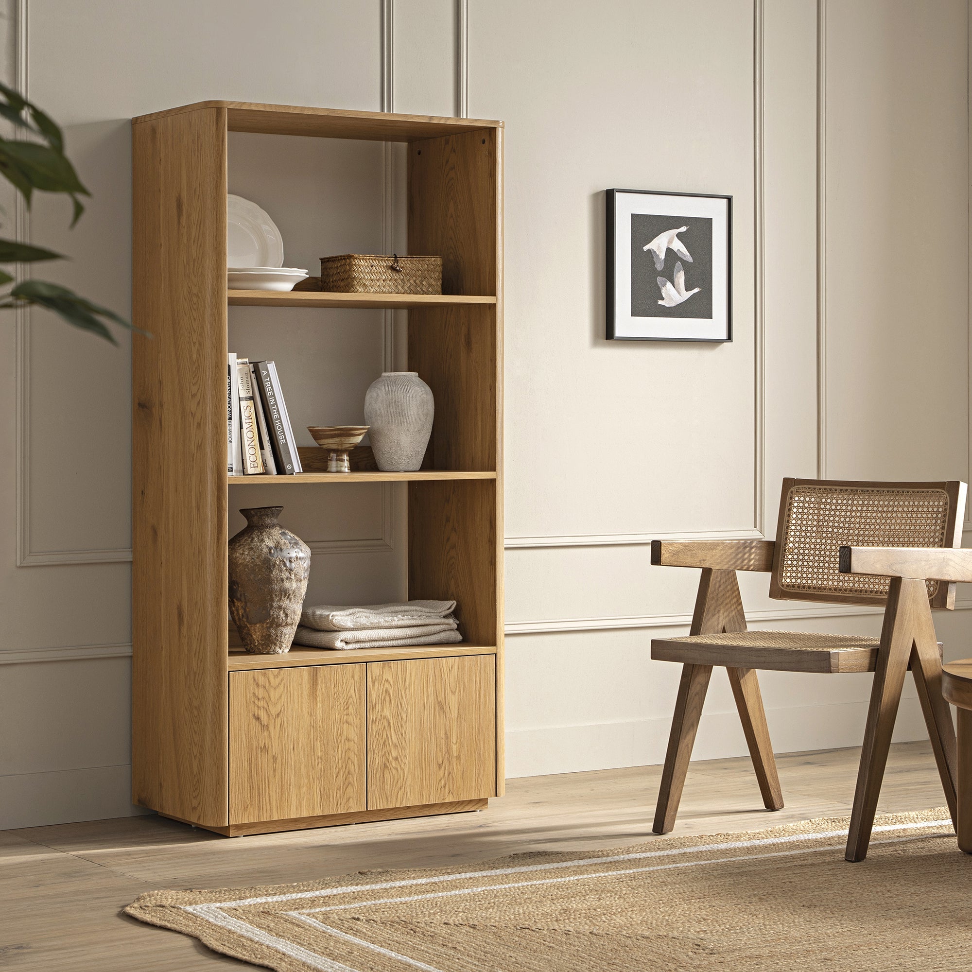 agnes curved edge bookcase, natural agnes curved edge bookcase, natural