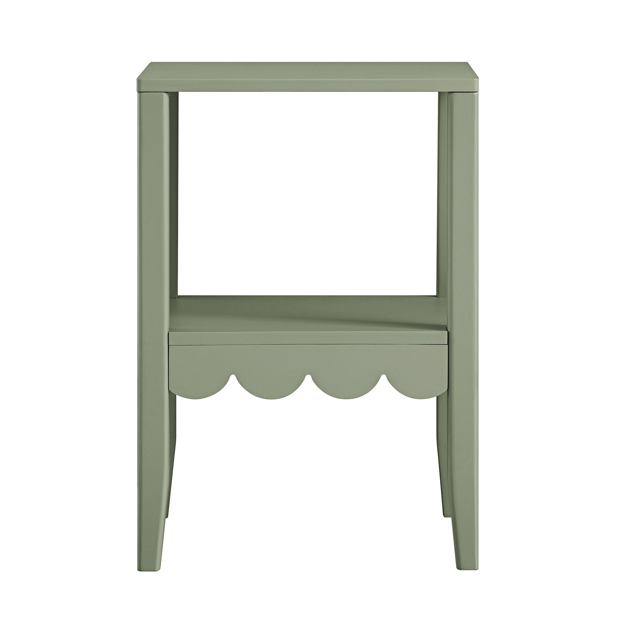 henley scalloped edge side table, sage green henley scalloped edge side table, sage green