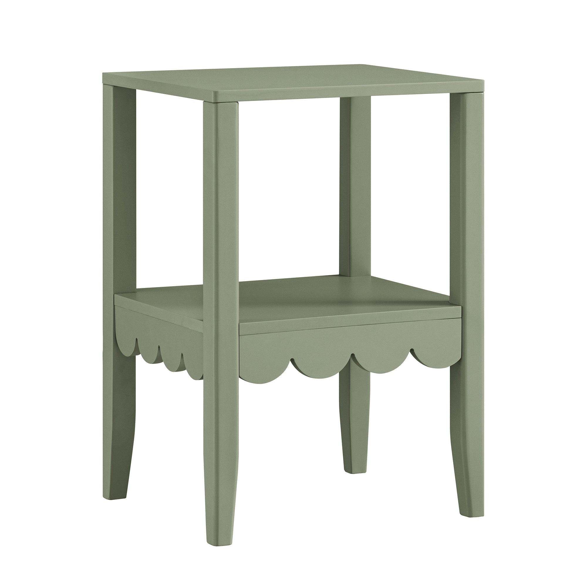 henley scalloped edge side table, sage green henley scalloped edge side table, sage green