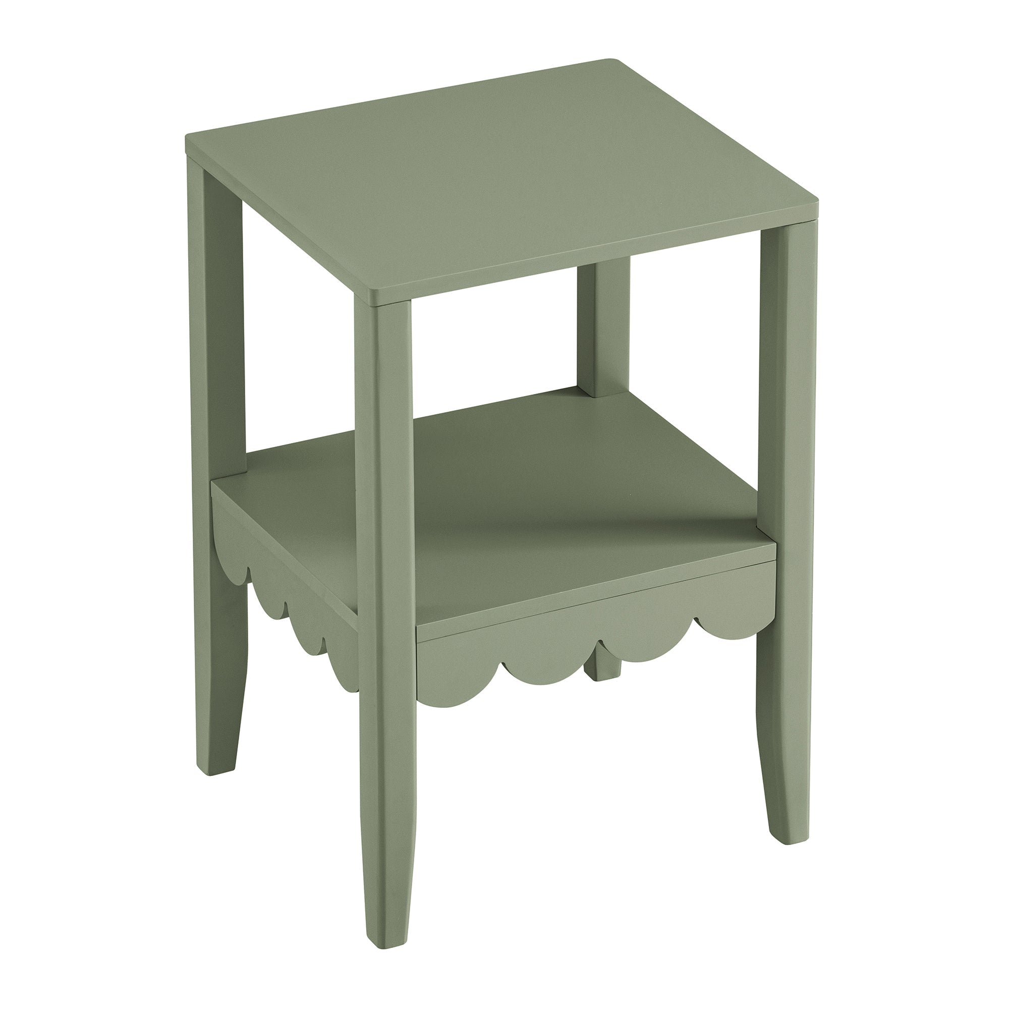 henley scalloped edge side table, sage green henley scalloped edge side table, sage green