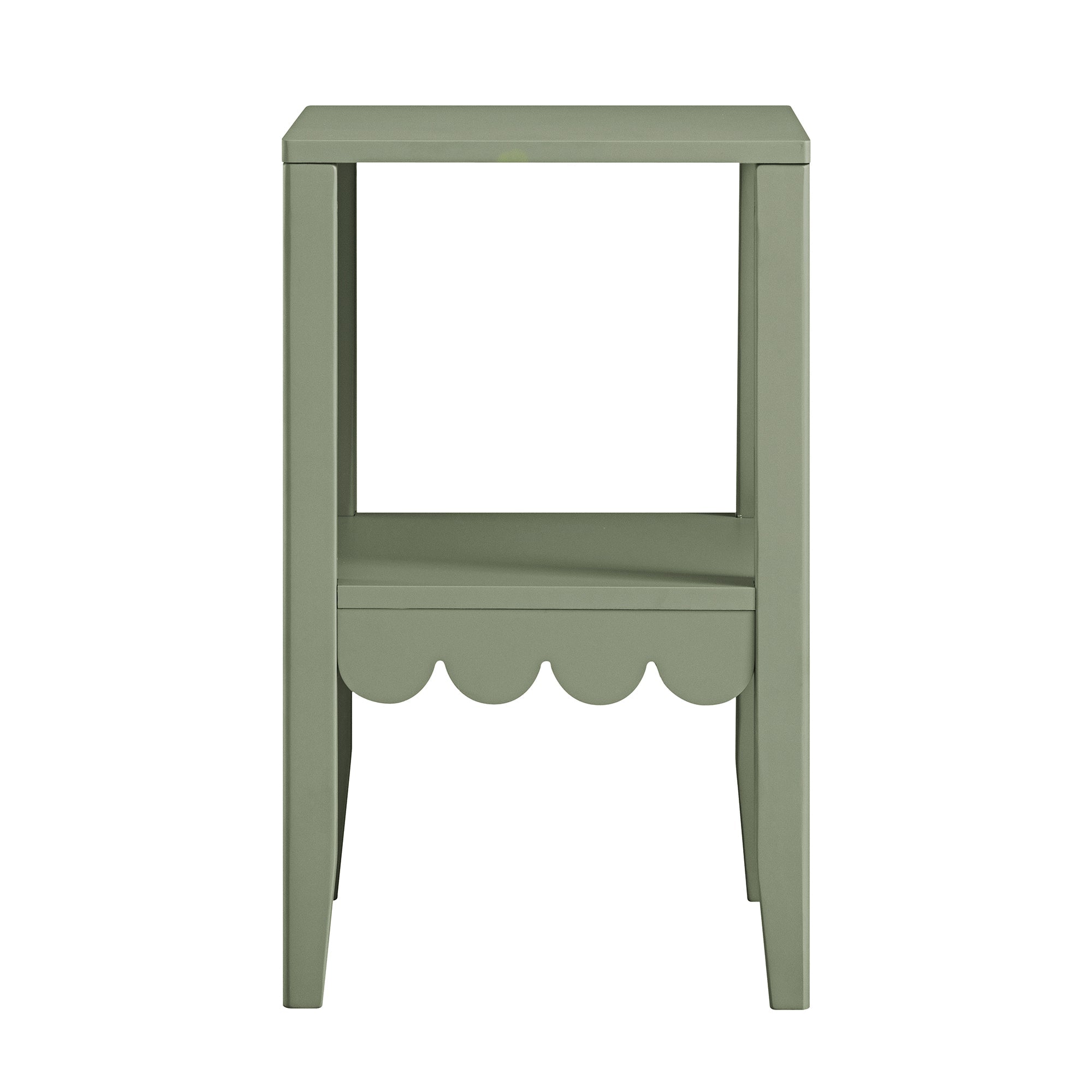 henley scalloped edge side table, sage green henley scalloped edge side table, sage green