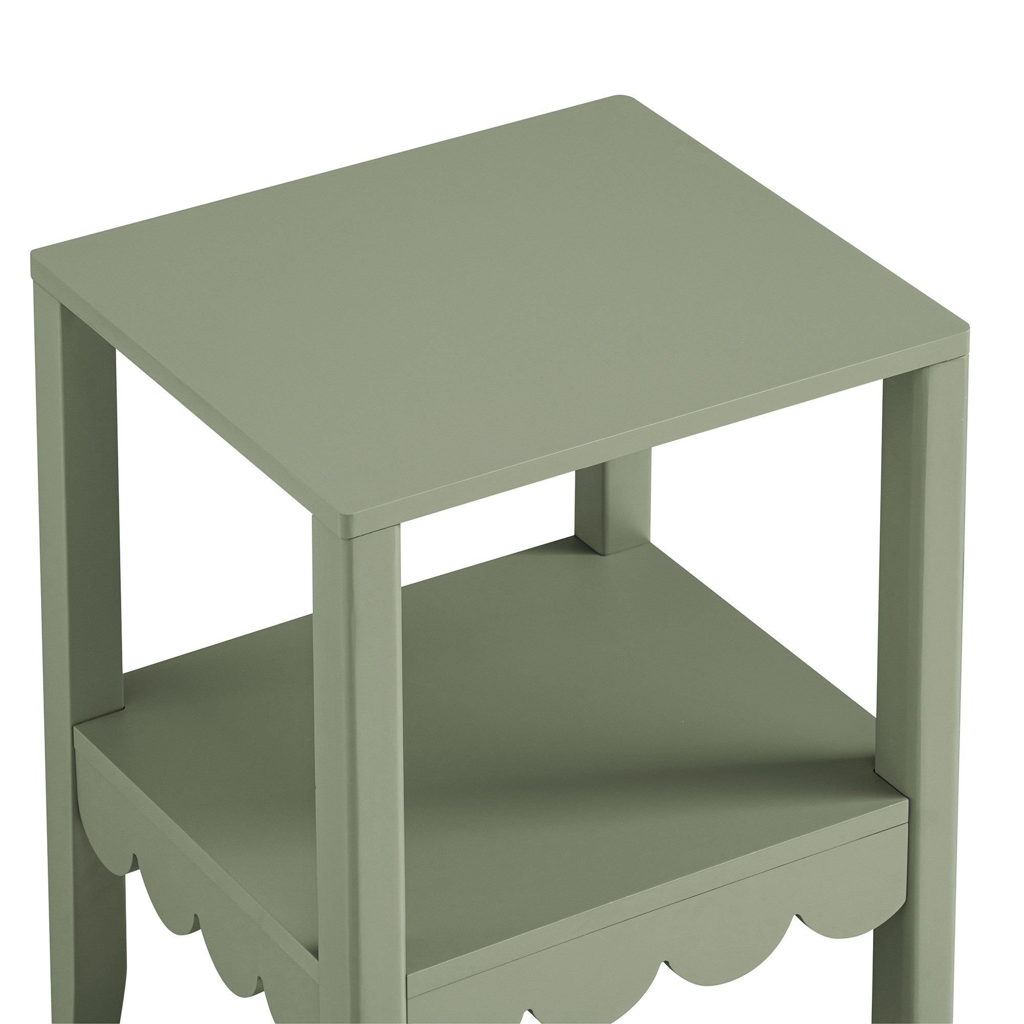 henley scalloped edge side table, sage green henley scalloped edge side table, sage green