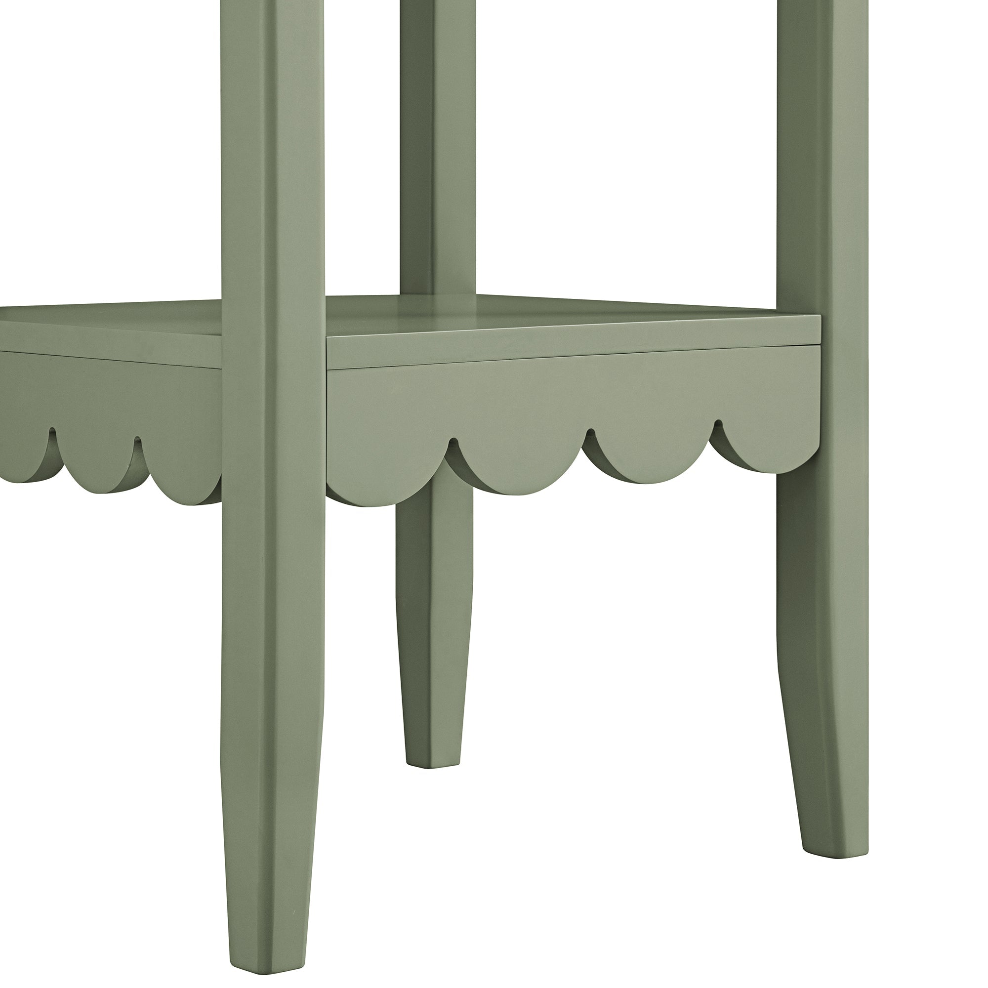henley scalloped edge side table, sage green henley scalloped edge side table, sage green