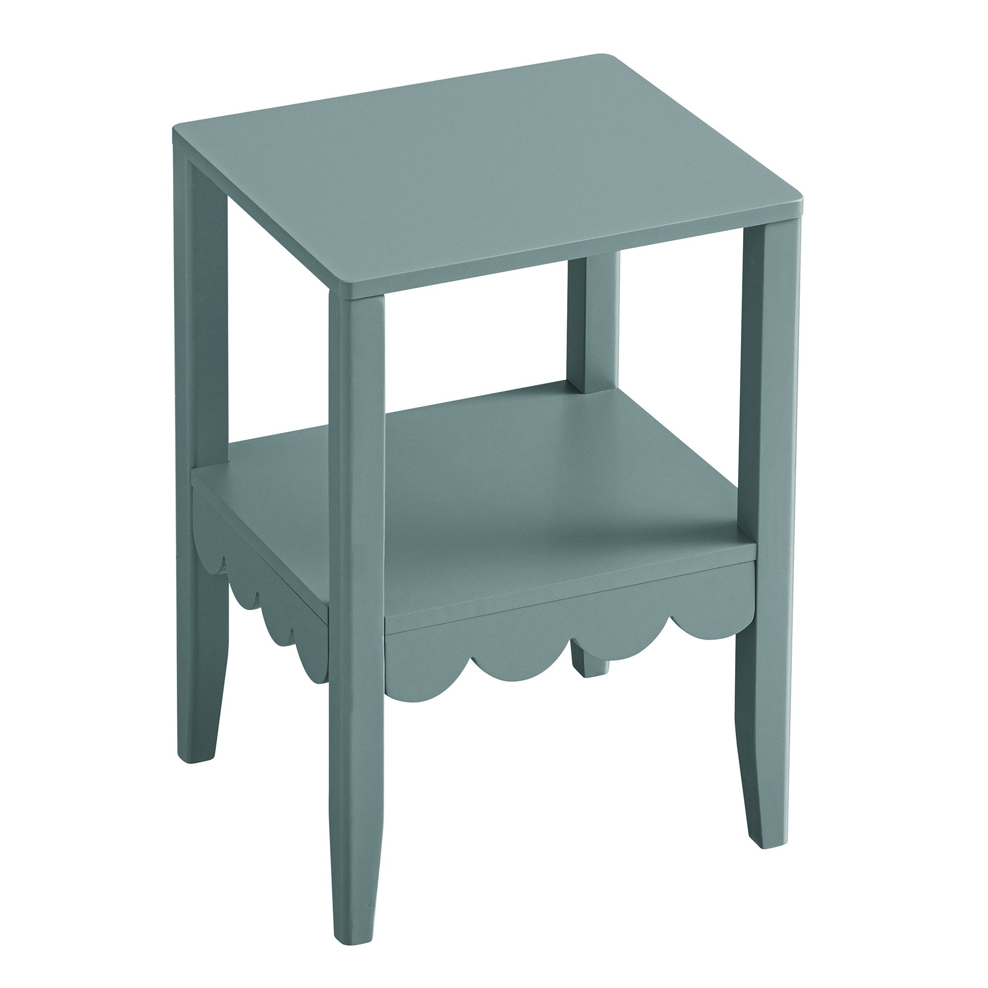 henley scalloped edge side table, blue spruce henley scalloped edge side table, blue spruce