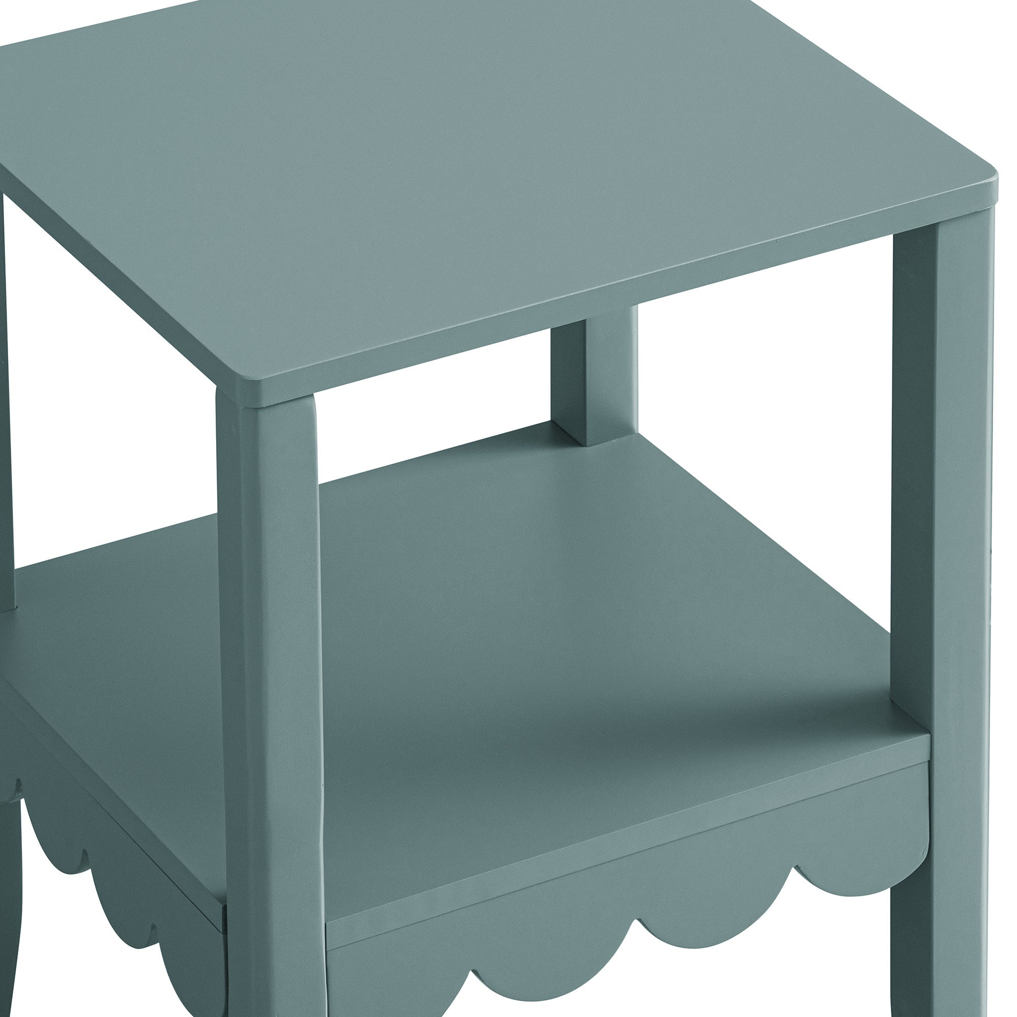 henley scalloped edge side table, blue spruce henley scalloped edge side table, blue spruce