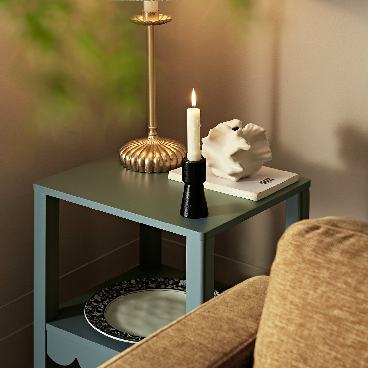 henley scalloped edge side table, blue spruce henley scalloped edge side table, blue spruce