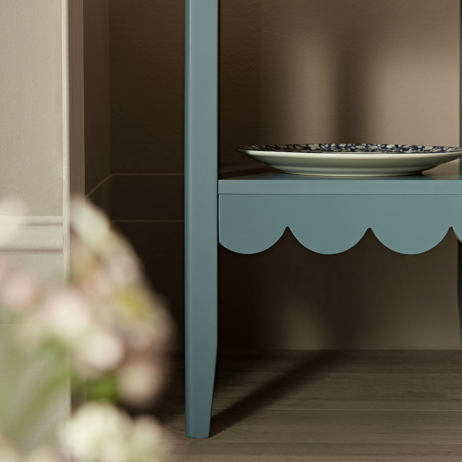 henley scalloped edge side table, blue spruce henley scalloped edge side table, blue spruce
