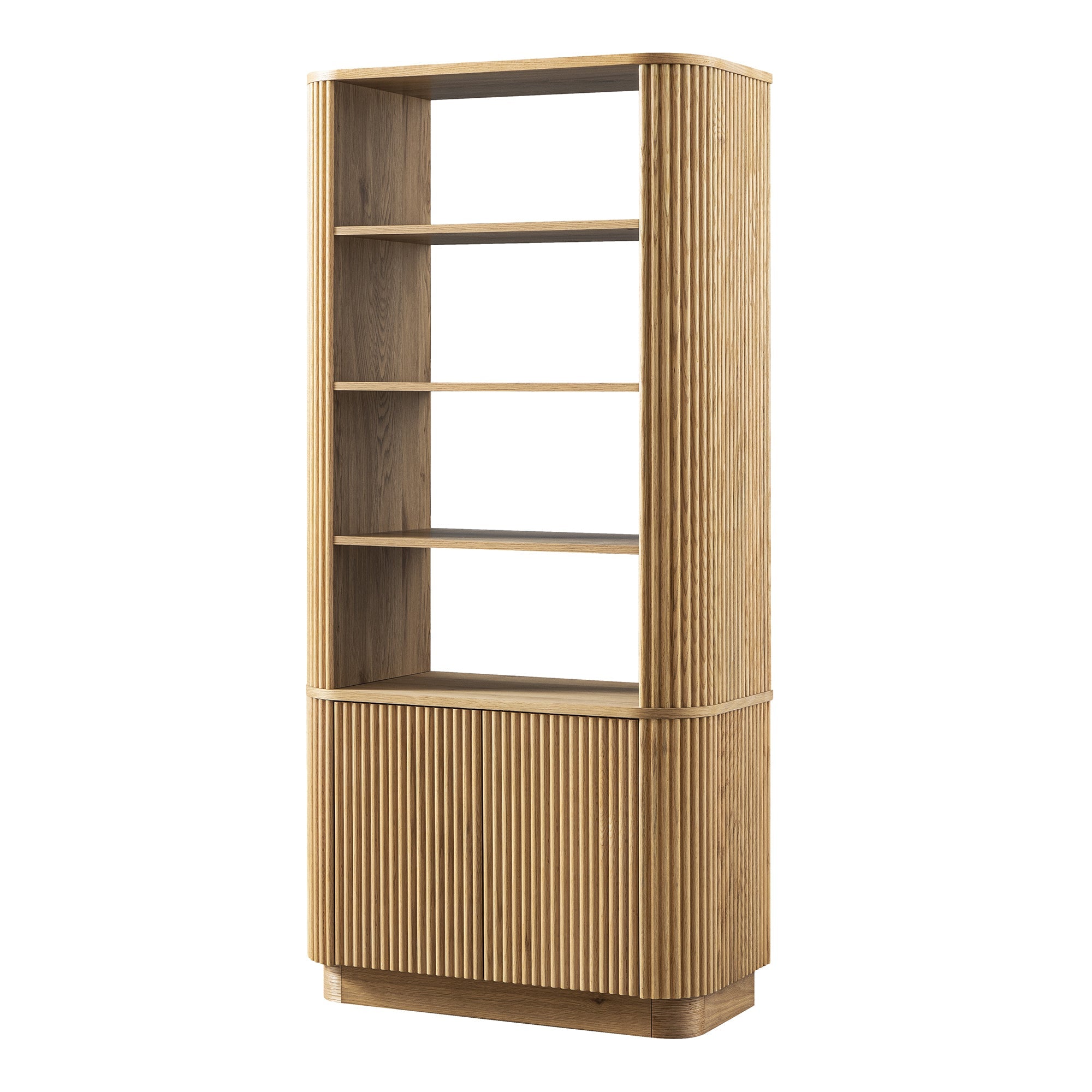 maru bookcase with cabinet, oak maru bookcase with cabinet, oak