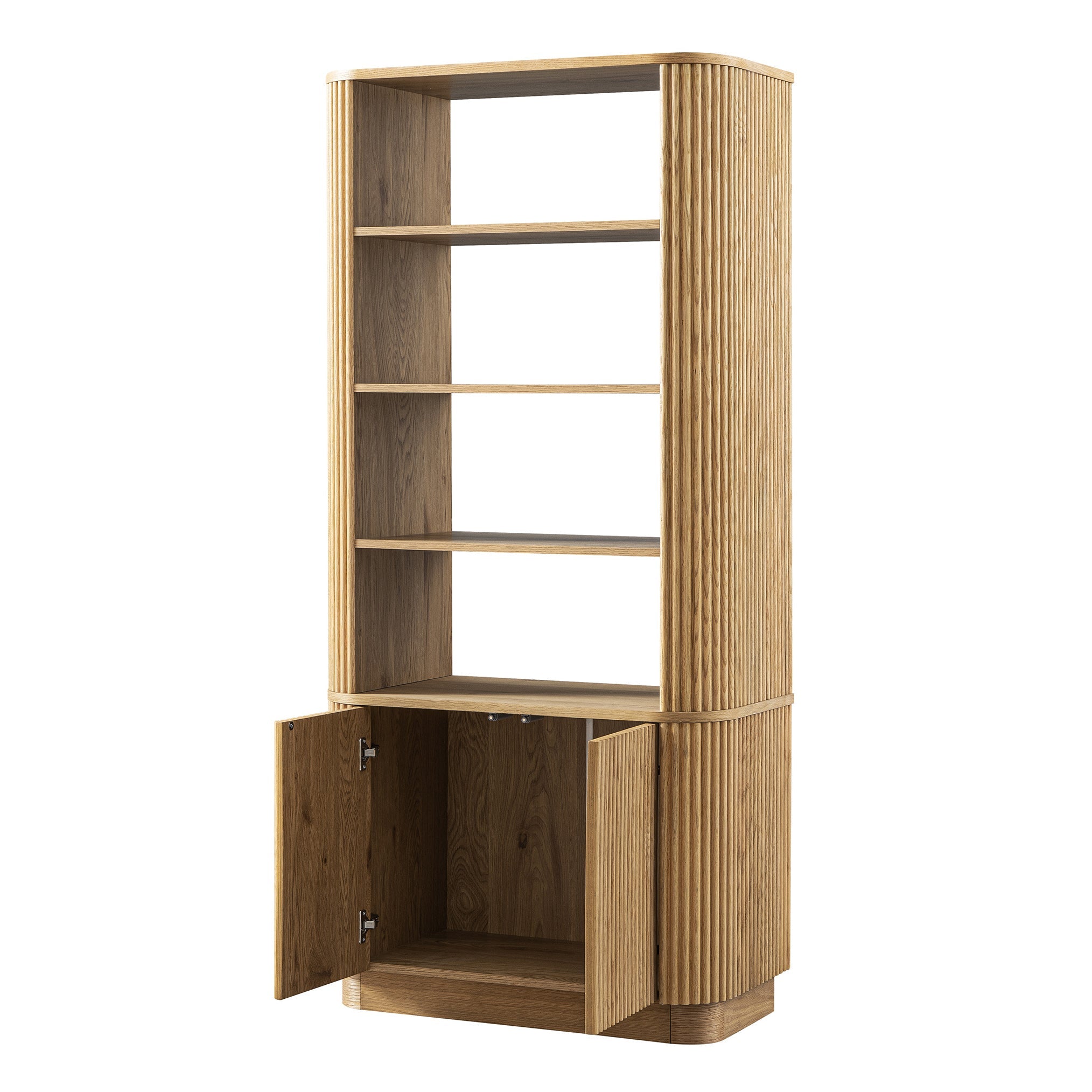 maru bookcase with cabinet, oak maru bookcase with cabinet, oak