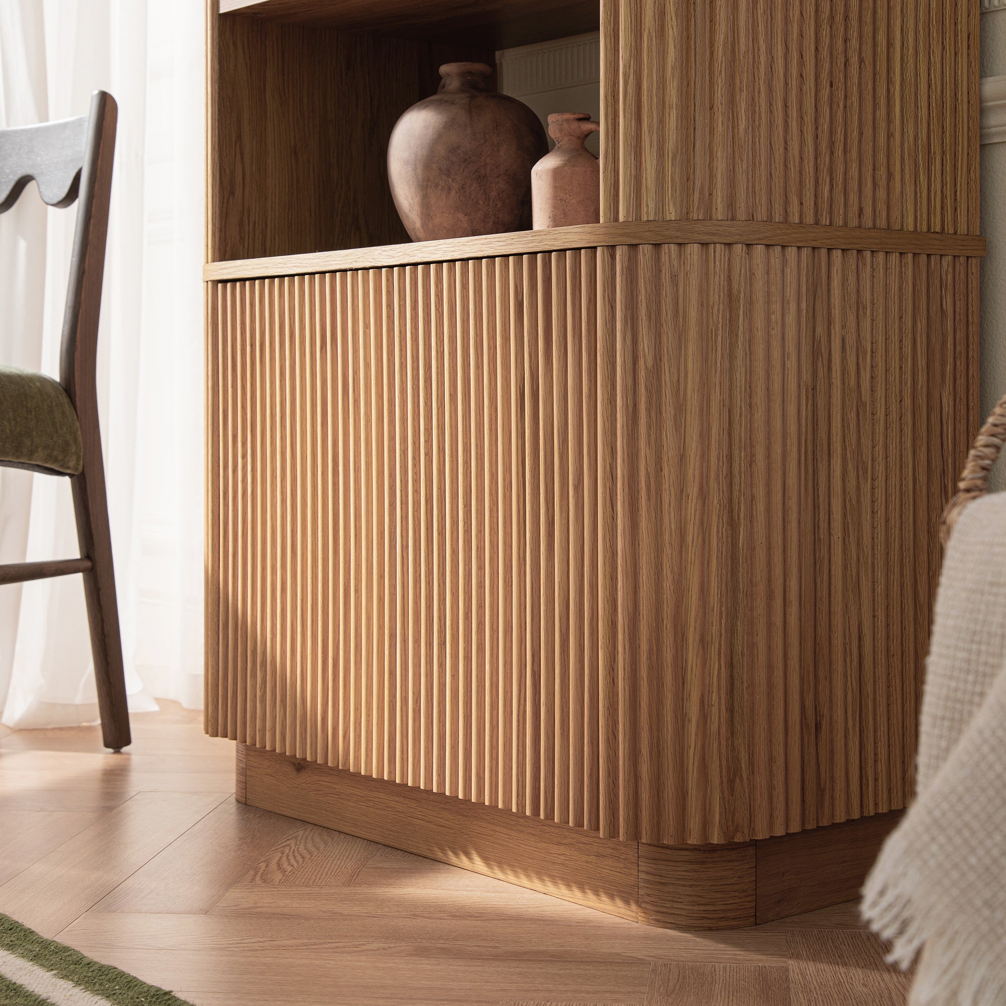 maru bookcase with cabinet, oak maru bookcase with cabinet, oak