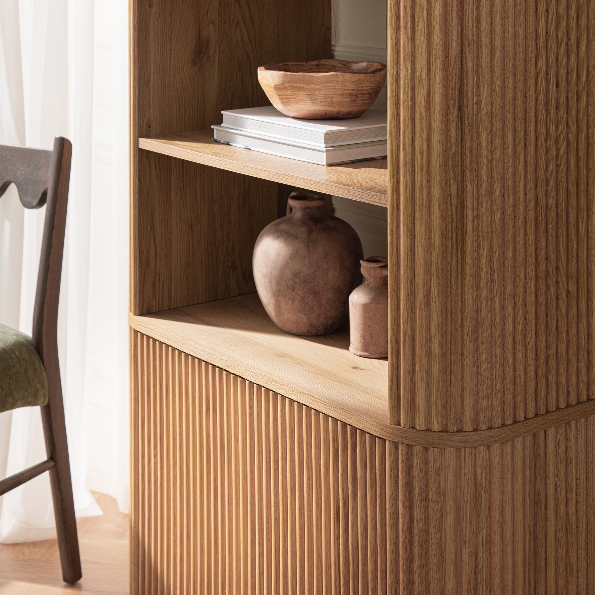 maru bookcase with cabinet, oak maru bookcase with cabinet, oak