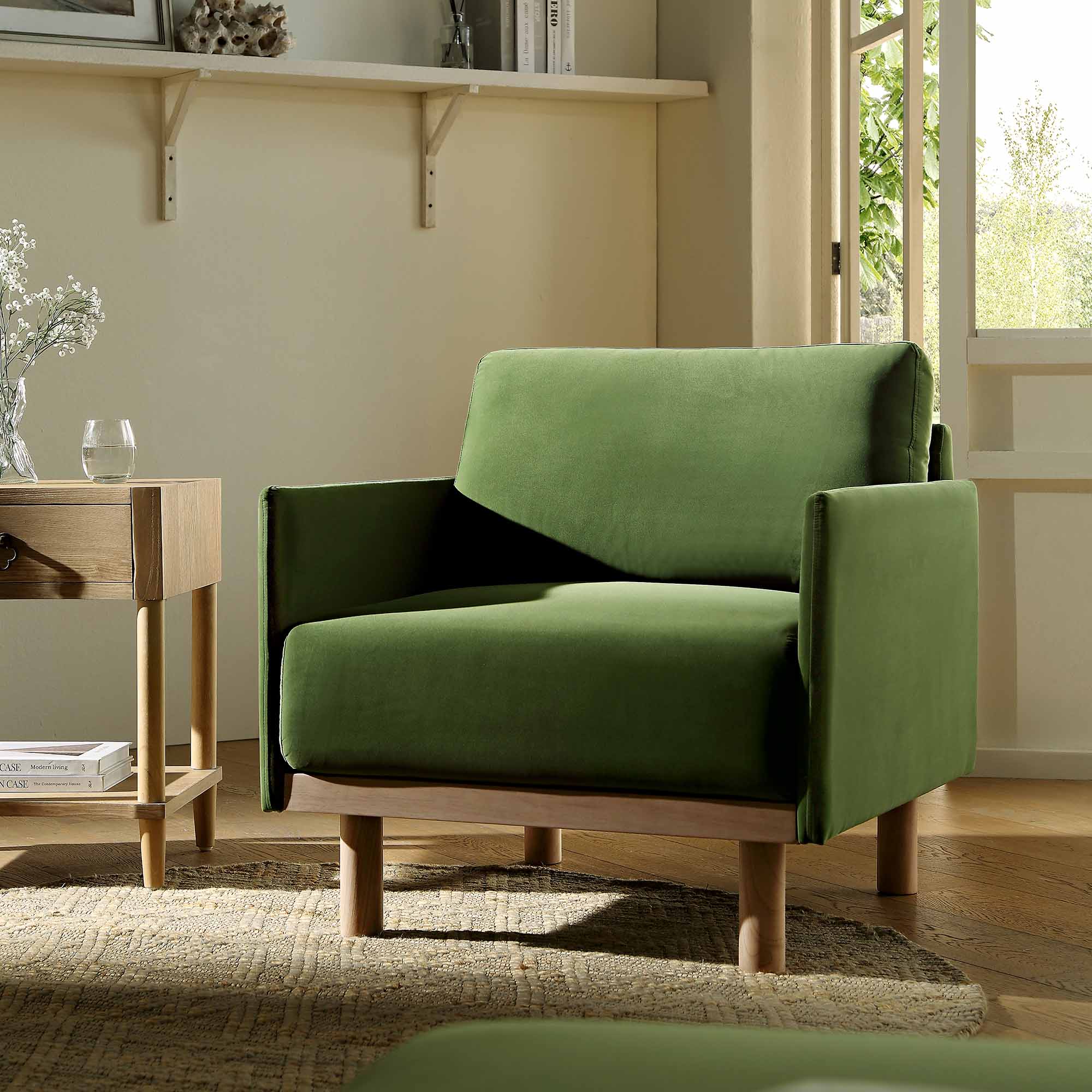 timber fern green velvet armchair timber fern green velvet armchair