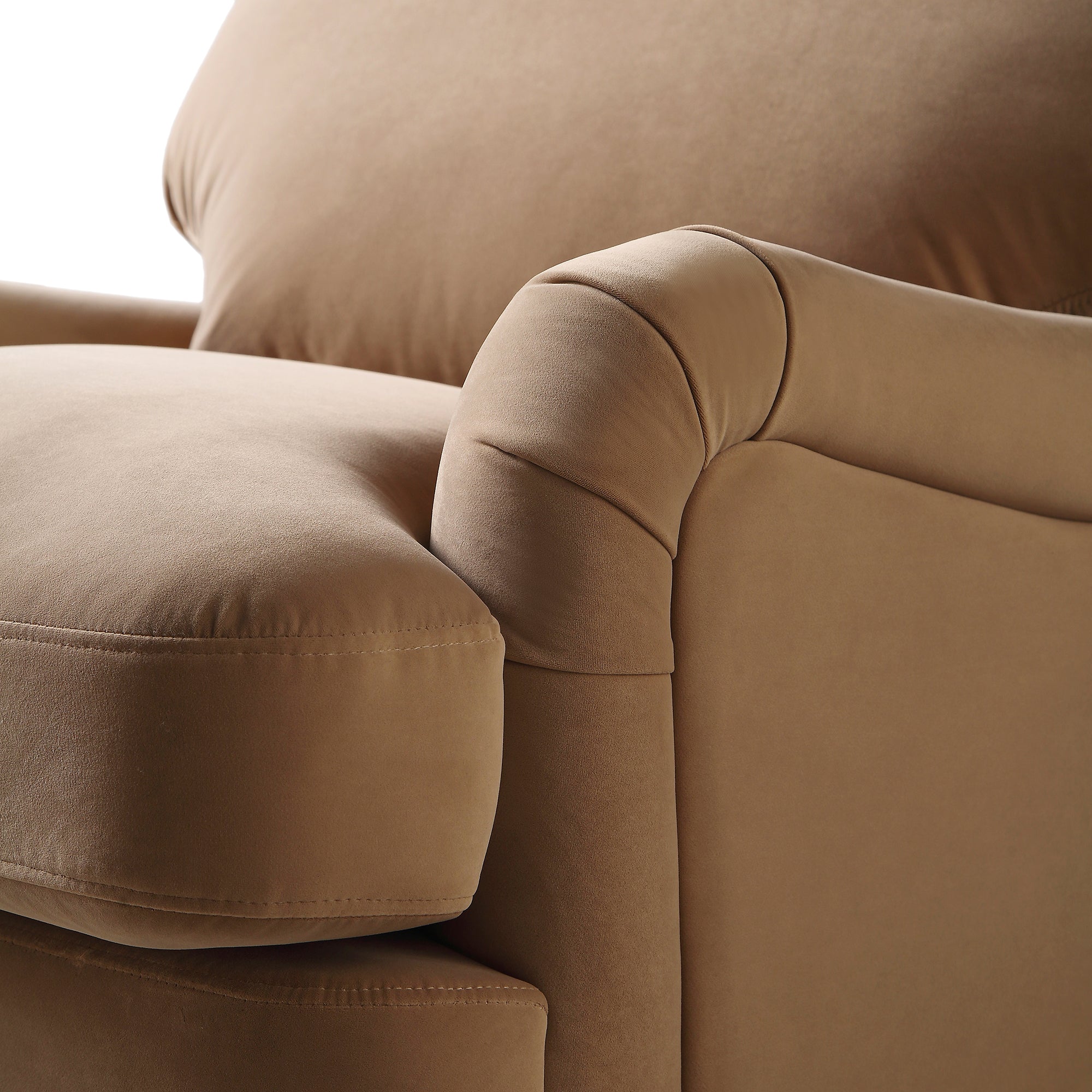 daphnis camel velvet sofa, 1 seater daphnis camel velvet sofa, 1 seater