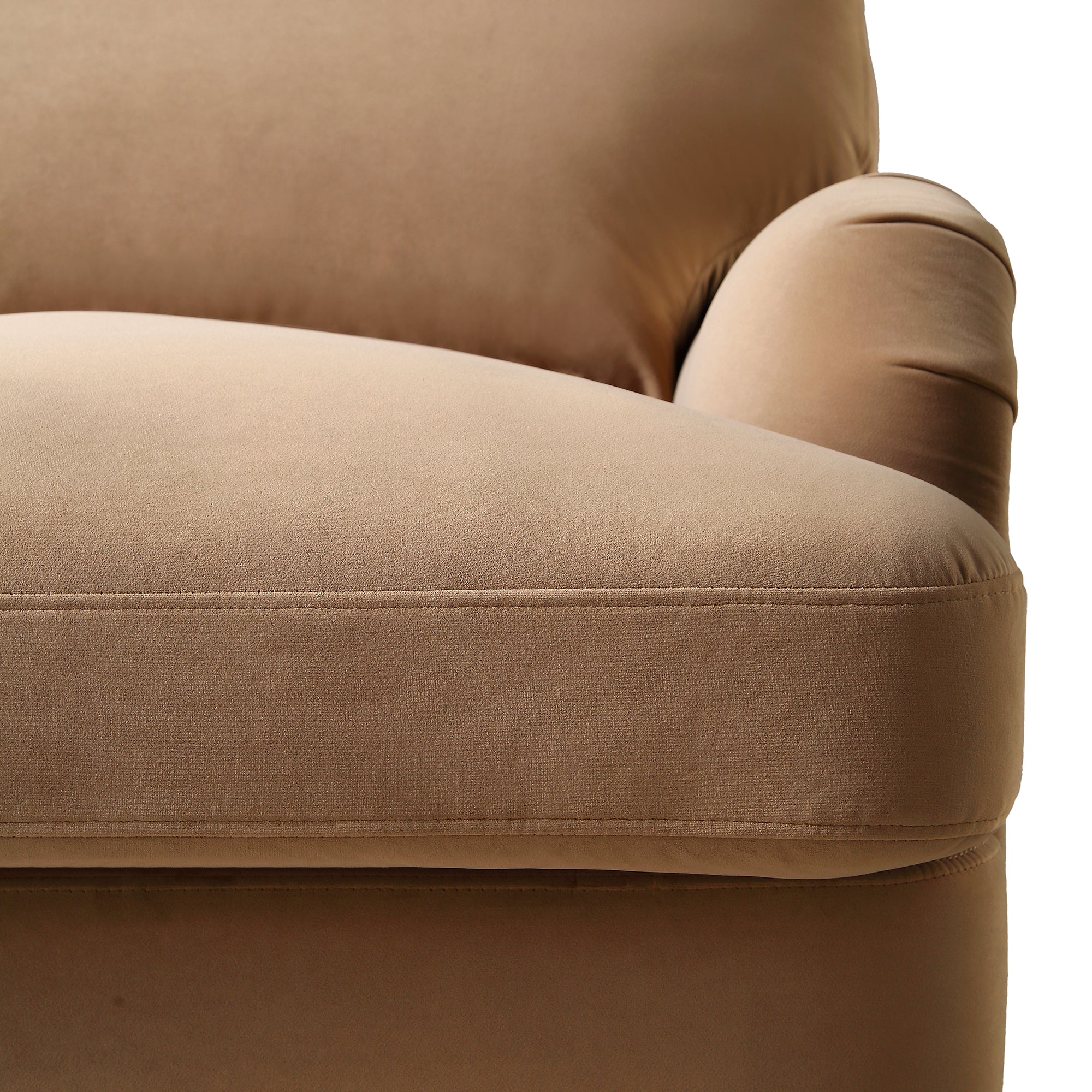 daphnis camel velvet sofa, 1 seater daphnis camel velvet sofa, 1 seater