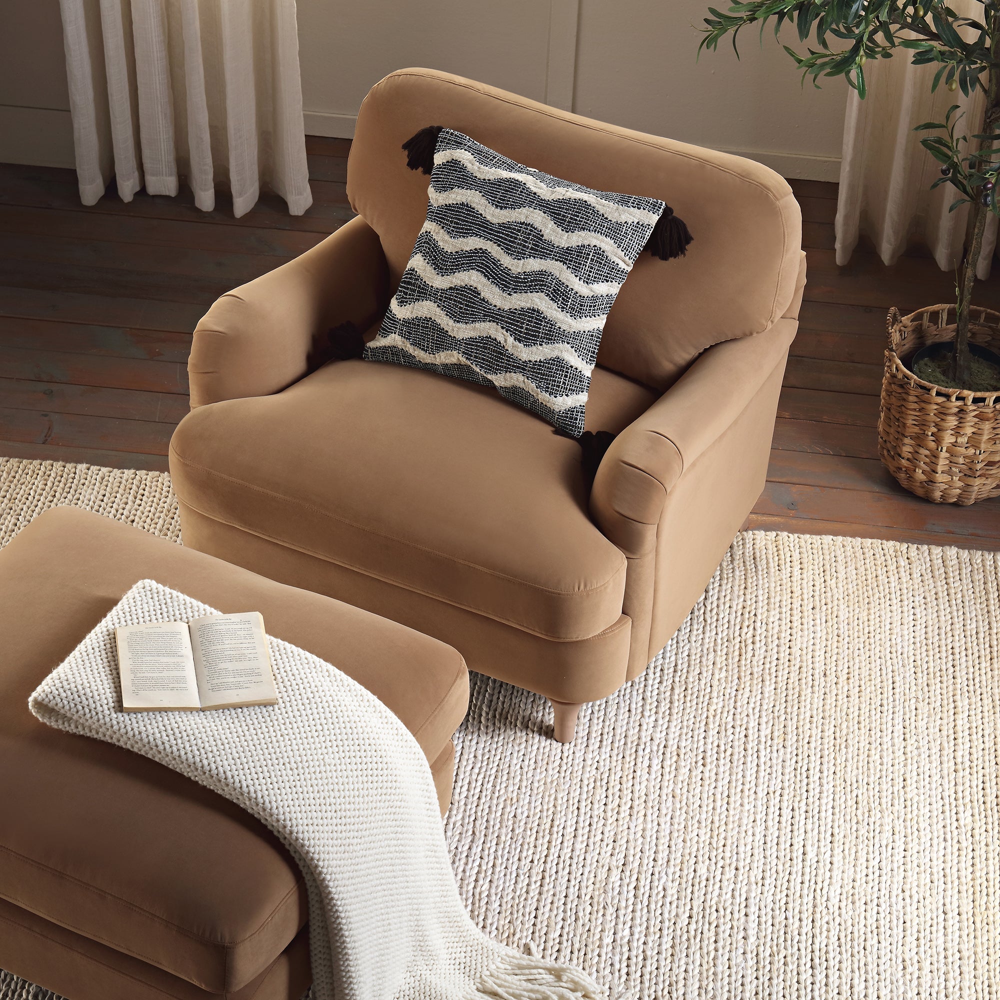 daphnis camel velvet sofa, 1 seater daphnis camel velvet sofa, 1 seater