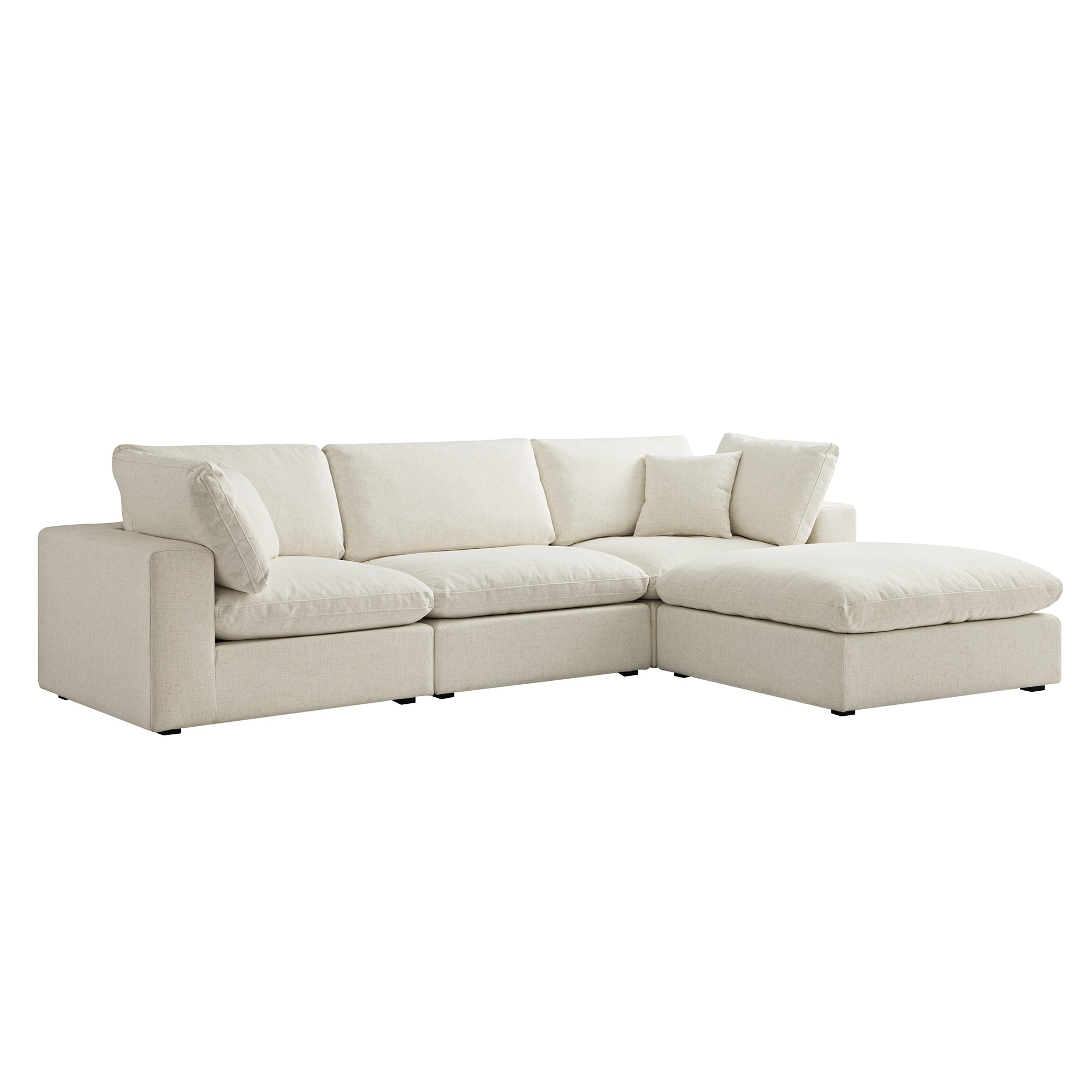 lutyens beige linen blend sectional sofa, 3 piece chaise lutyens beige linen blend sectional sofa, 3 piece chaise