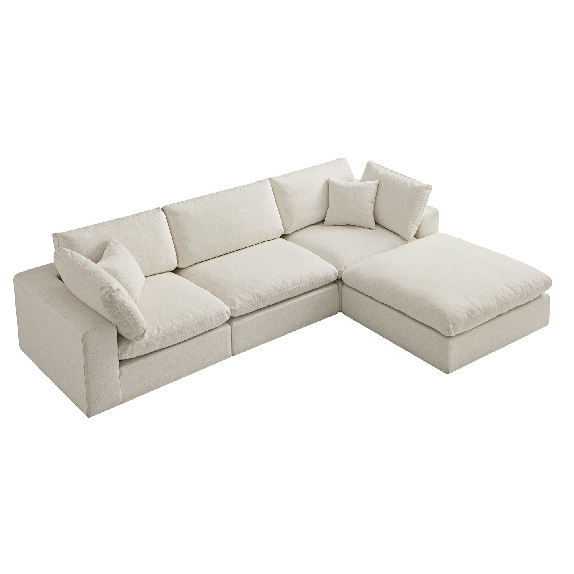 lutyens beige linen blend sectional sofa, 3 piece chaise lutyens beige linen blend sectional sofa, 3 piece chaise