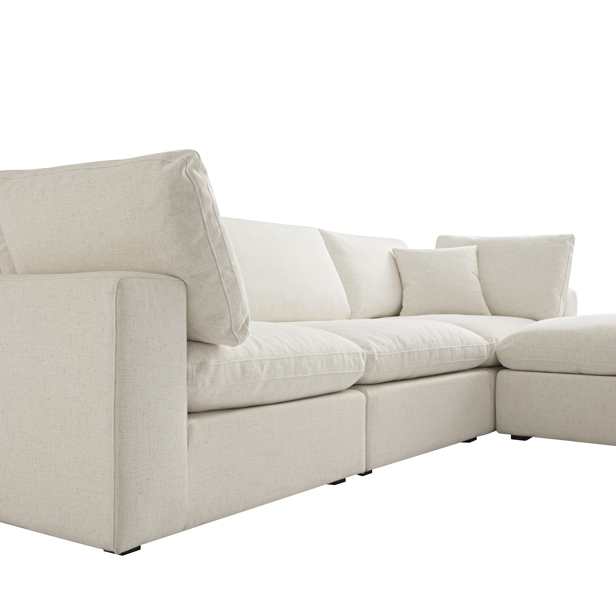 lutyens beige linen blend sectional sofa, 3 piece chaise lutyens beige linen blend sectional sofa, 3 piece chaise